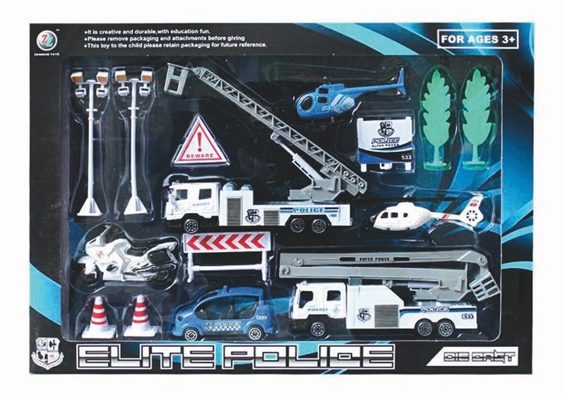 Coffret 6 Vehicules Police, WDK GROUPE PARTNER