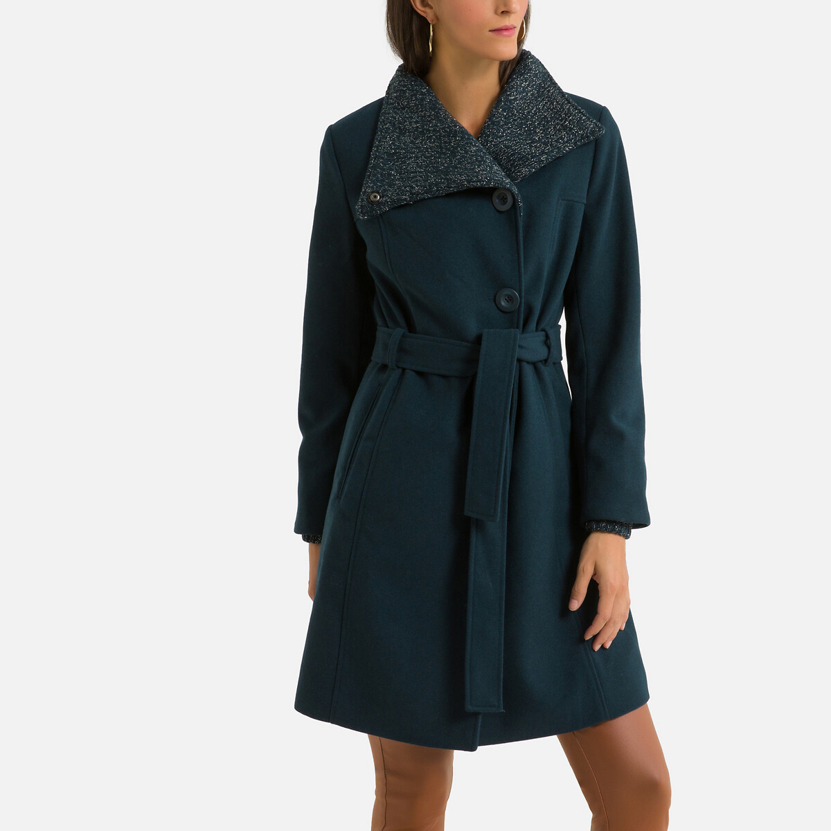 stand up collar pea coat