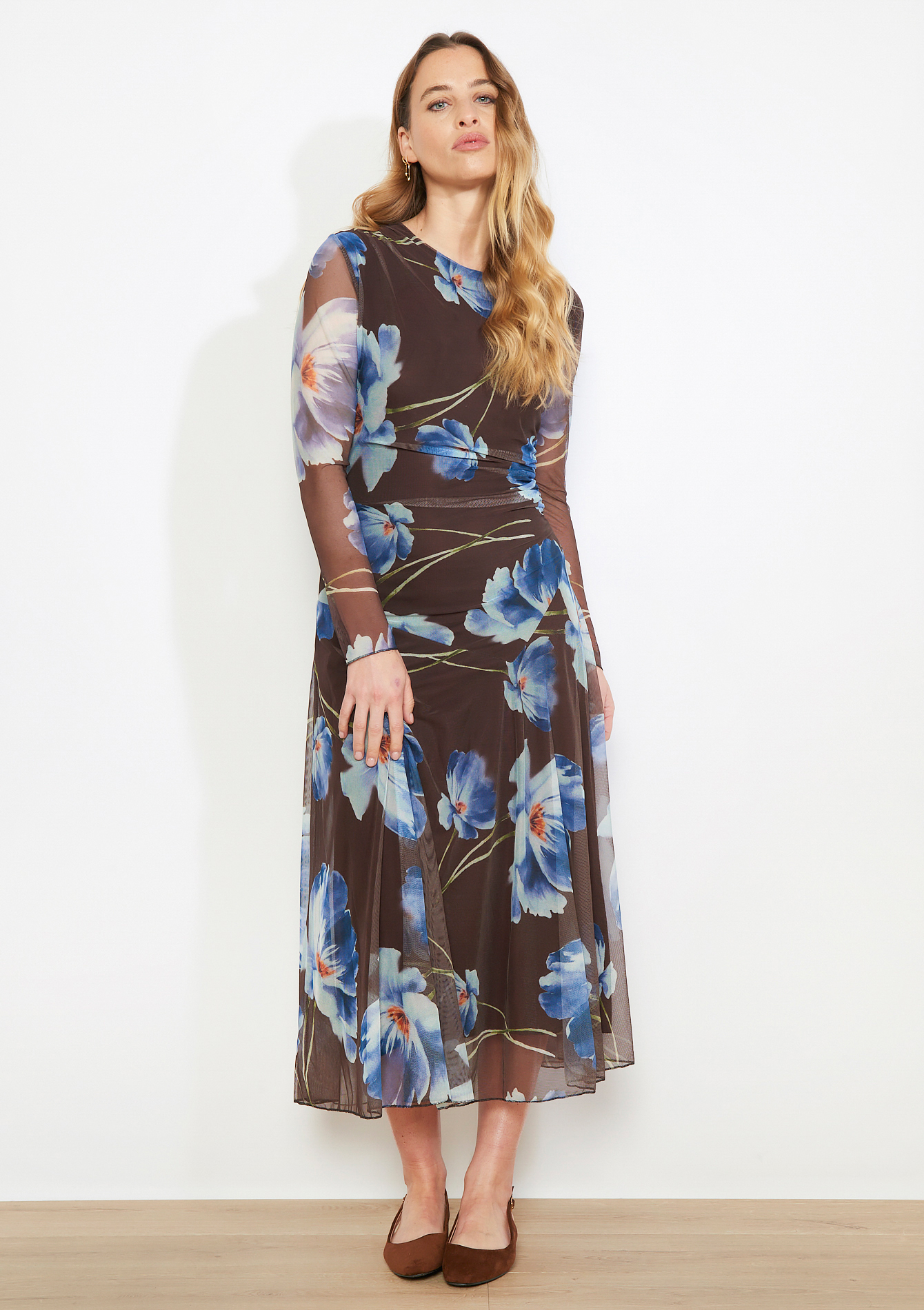 Robe midi fluide fleurie, LOLALIZA