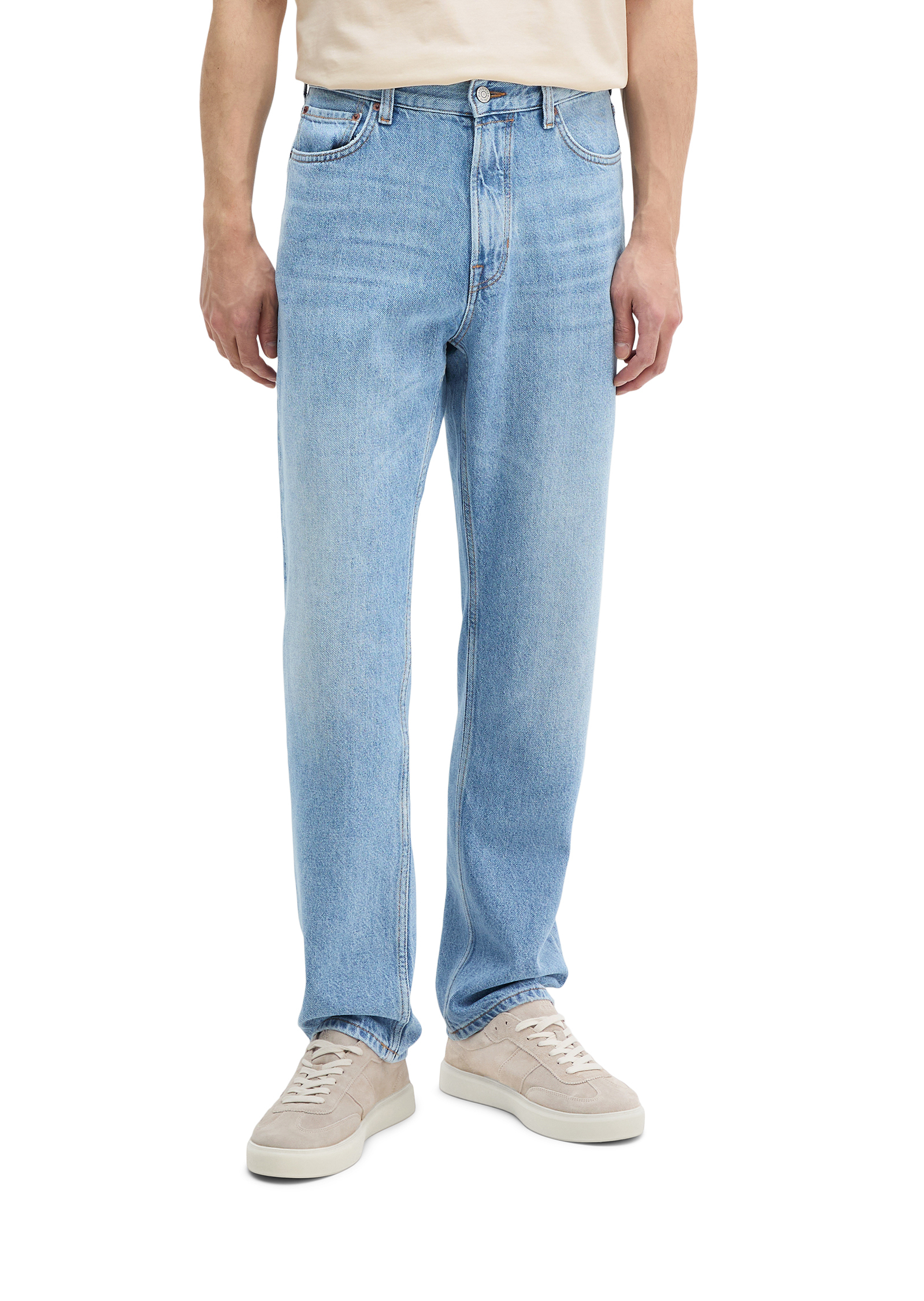 Jeans modèle Kalmo droit en lyocell TENCEL™ particulièrement doux, en lin et en coton bio, MARC O'POLO