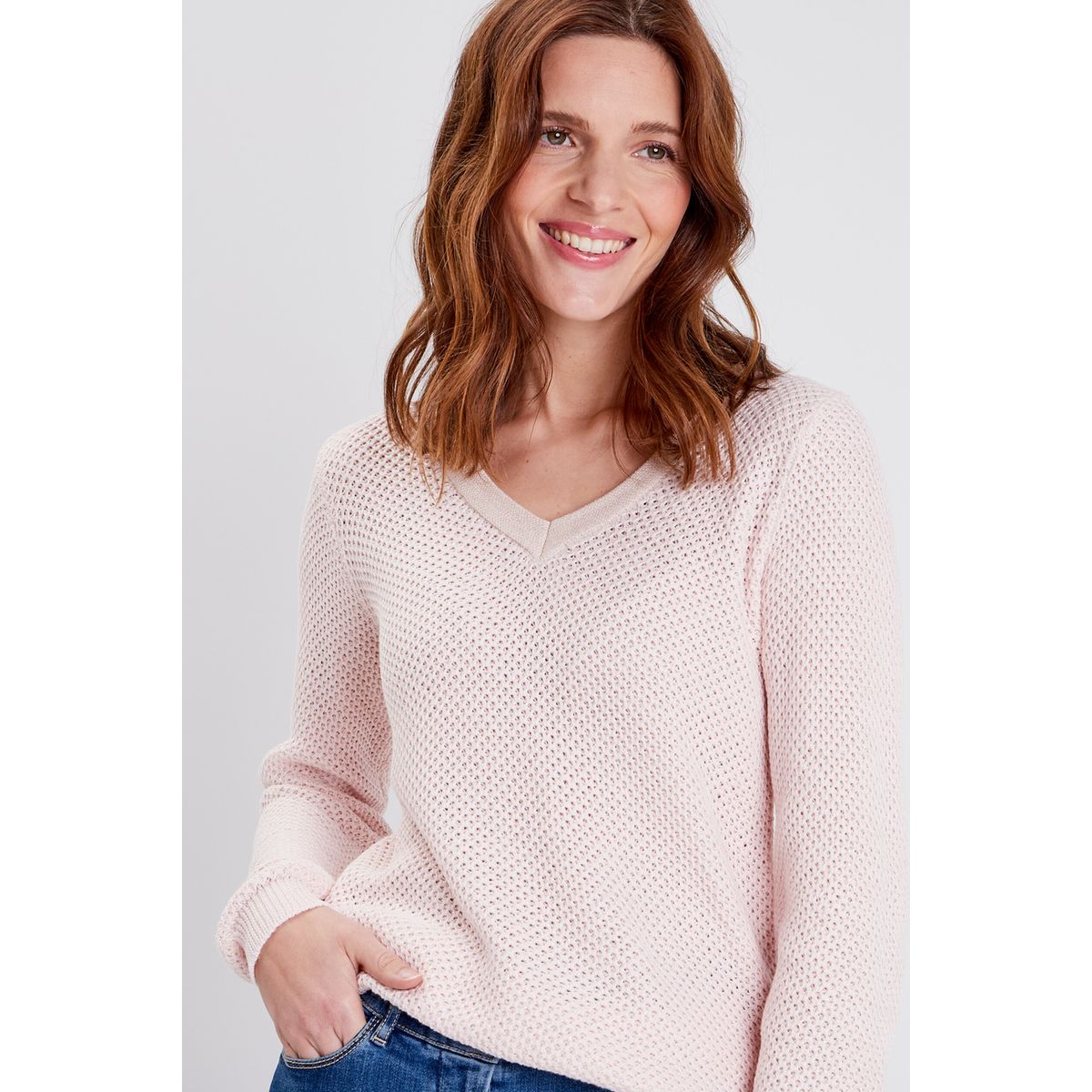 Pull bleu lectrique femme col v La Redoute