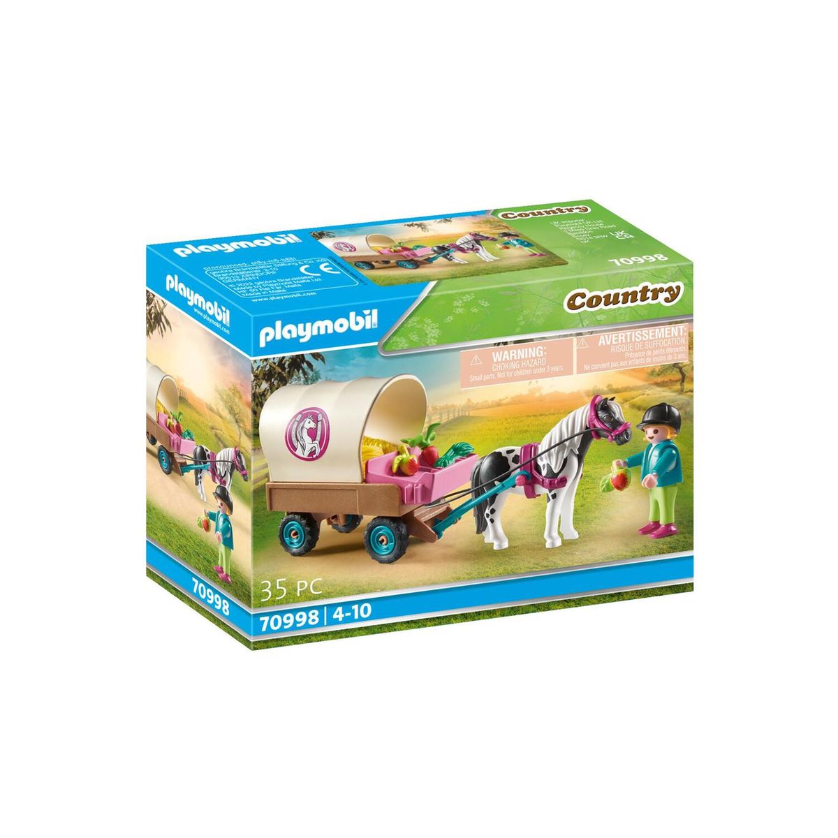 Playmobil 70998 carriole avec enfant et poney - country - le poney club -  équitation animaux Playmobil