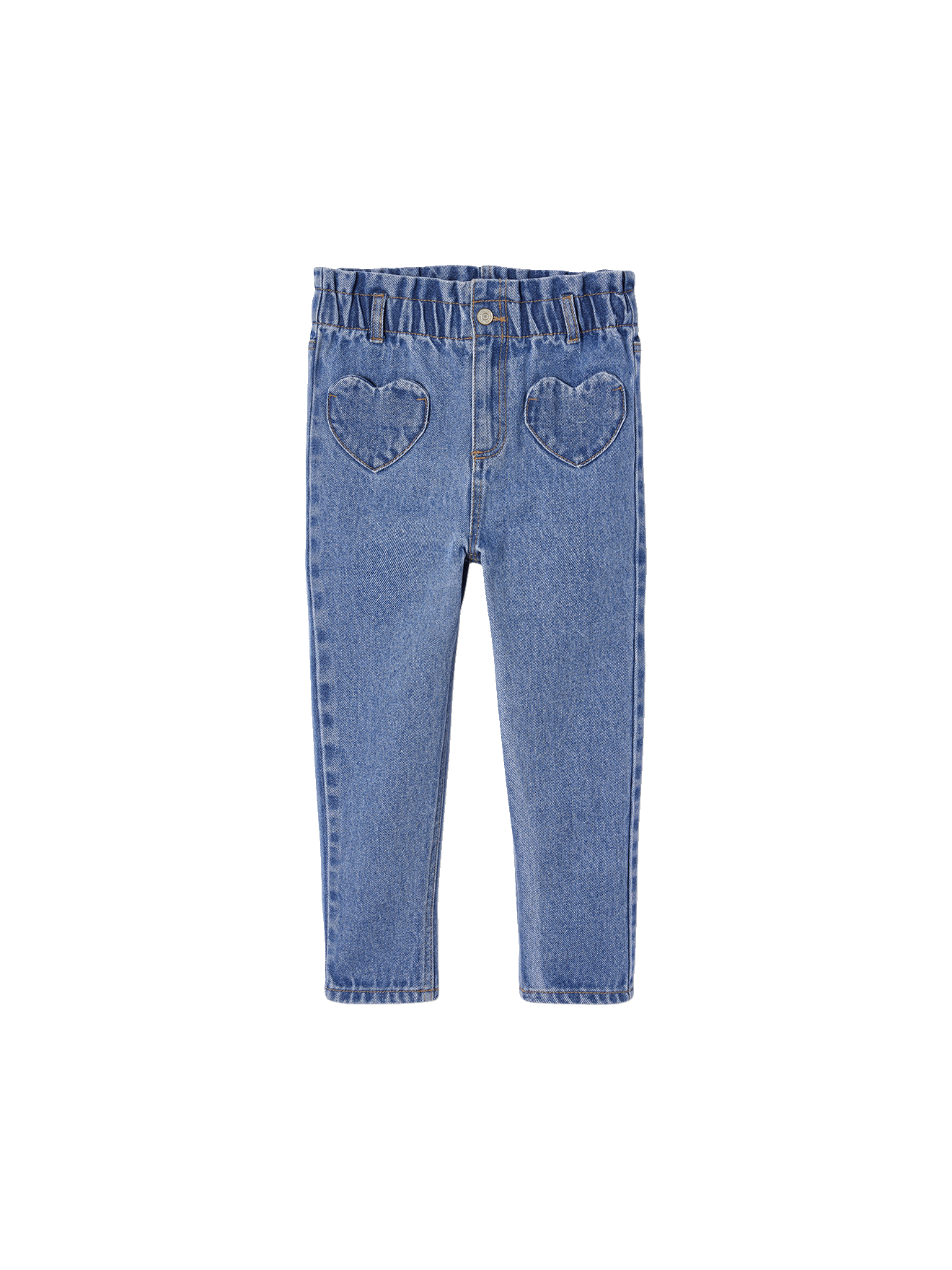 Jean Enfant Fille Vertbaudet Jean Paperbag Vertbaudet Fille - Poches Cœur & Ceinture Réglable (7 Ans) Jean Fille