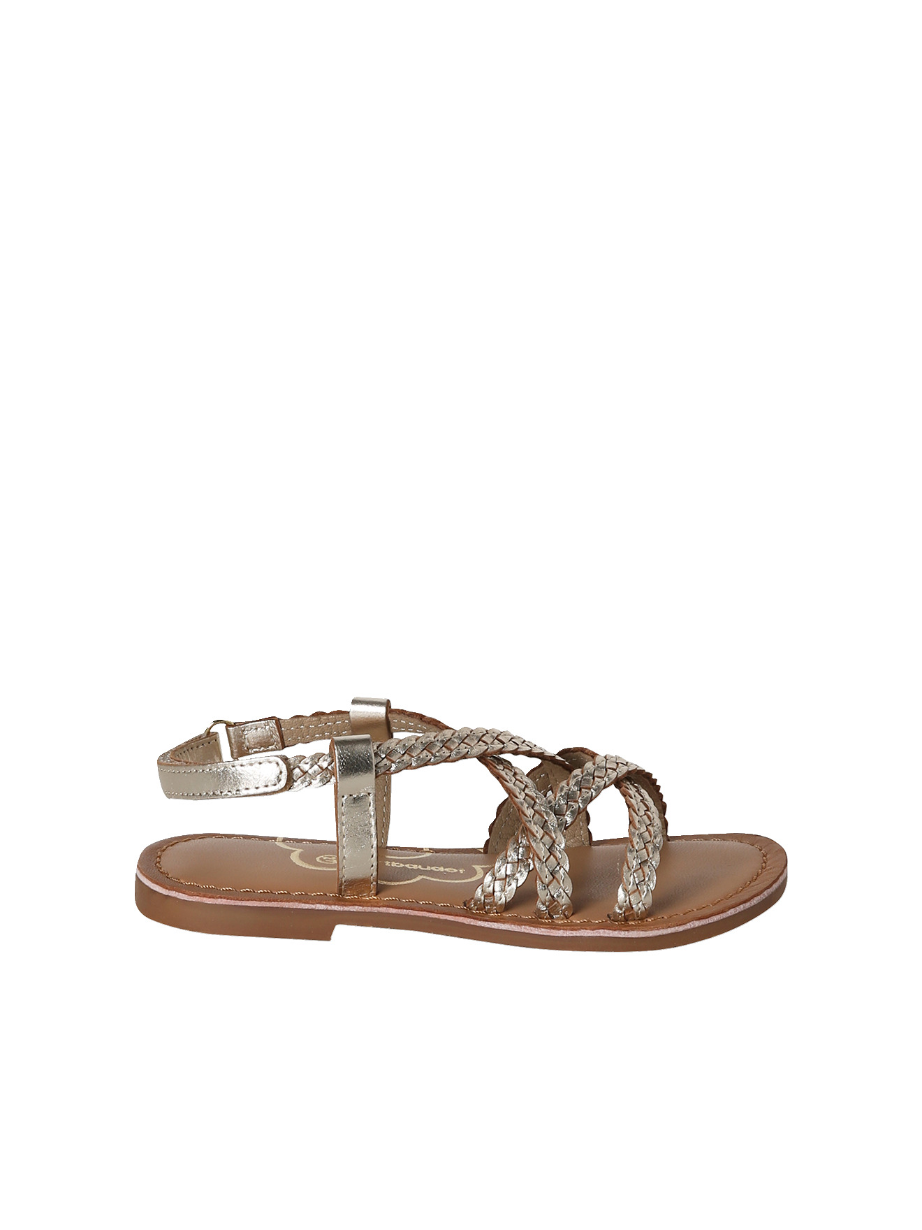 Sandales cuir tresses, VERTBAUDET
