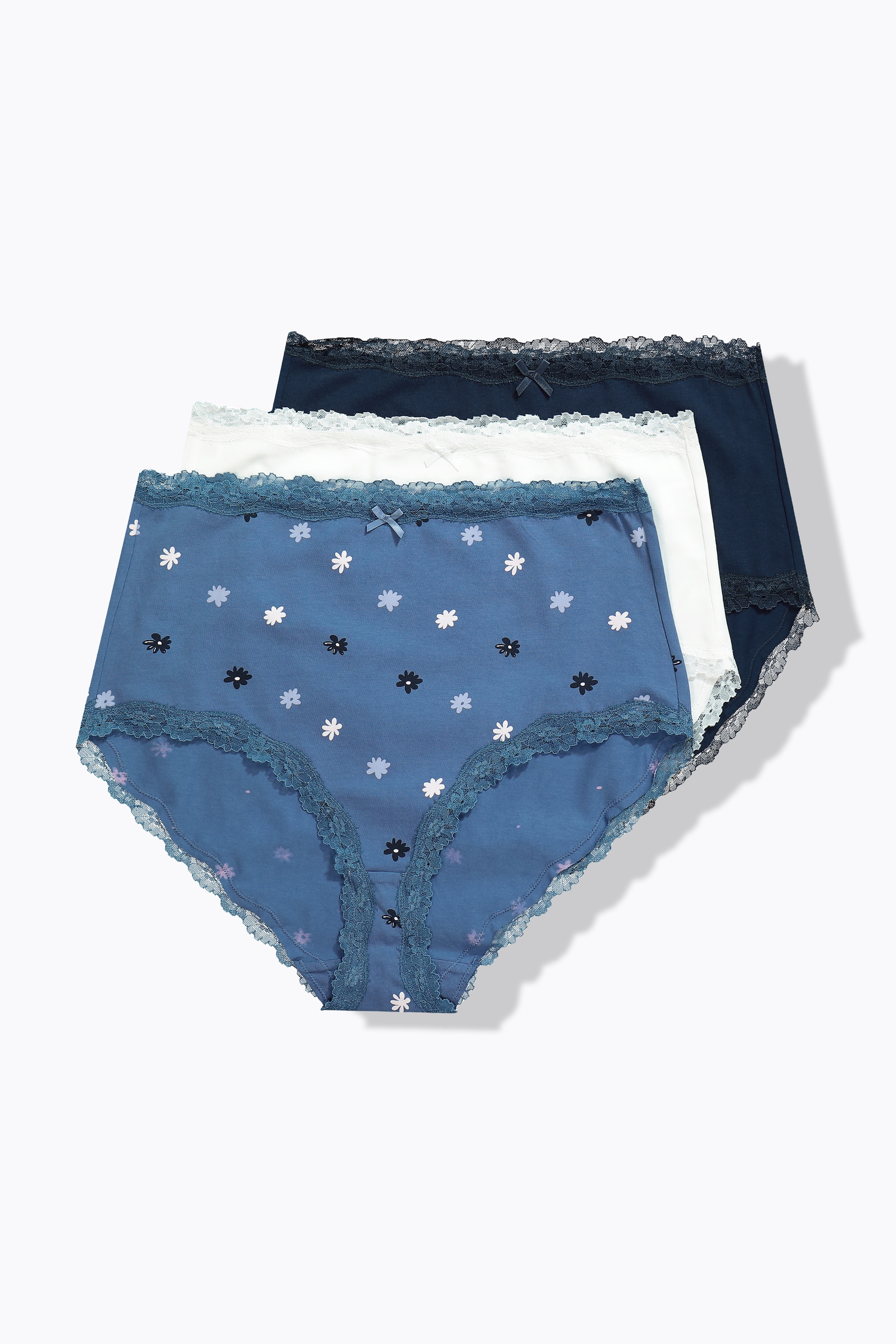 Culottes maxi, lot de 3. Liseré en dentelle, ULLA POPKEN