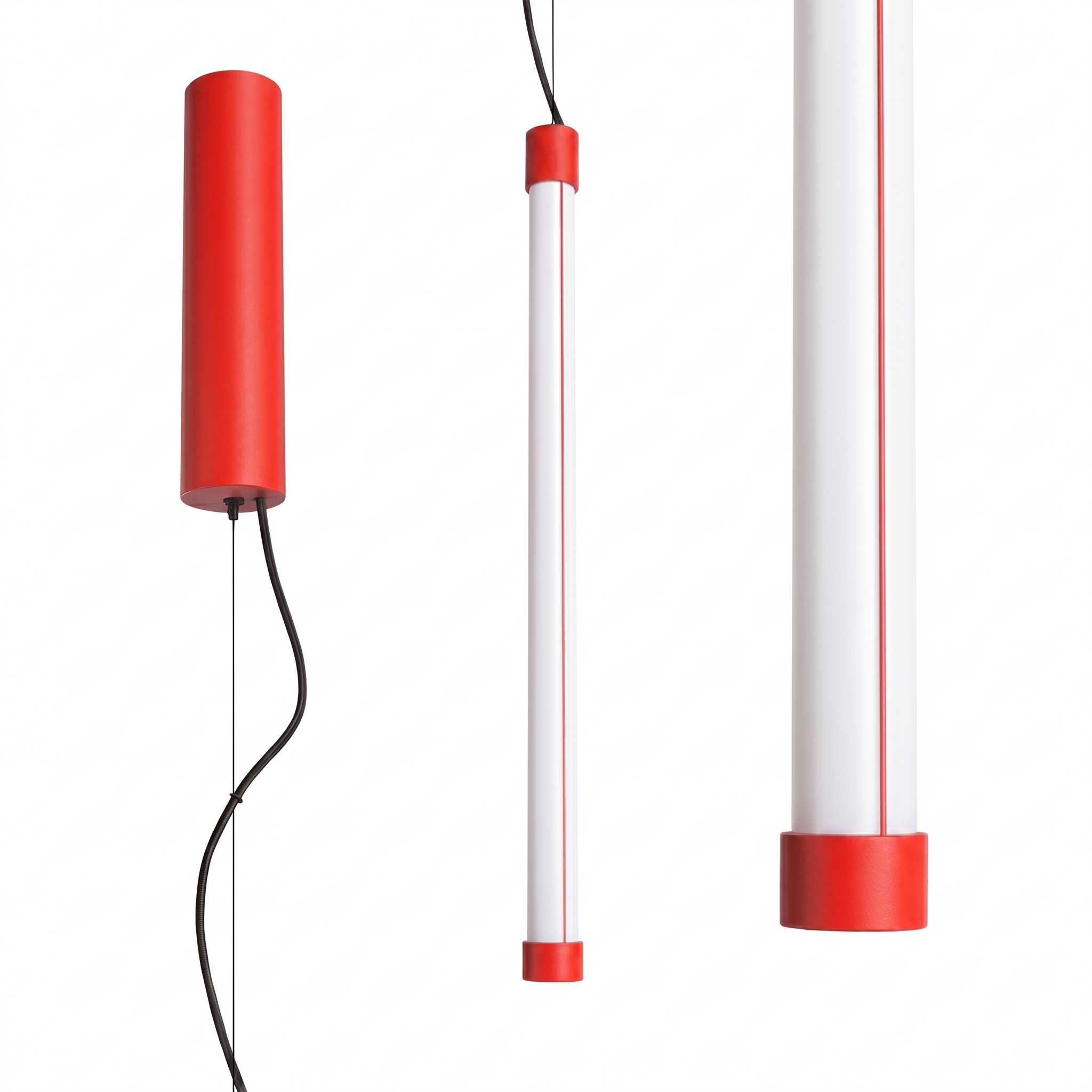 Suspension Acier Rouge LED 1 Trang, EDEN