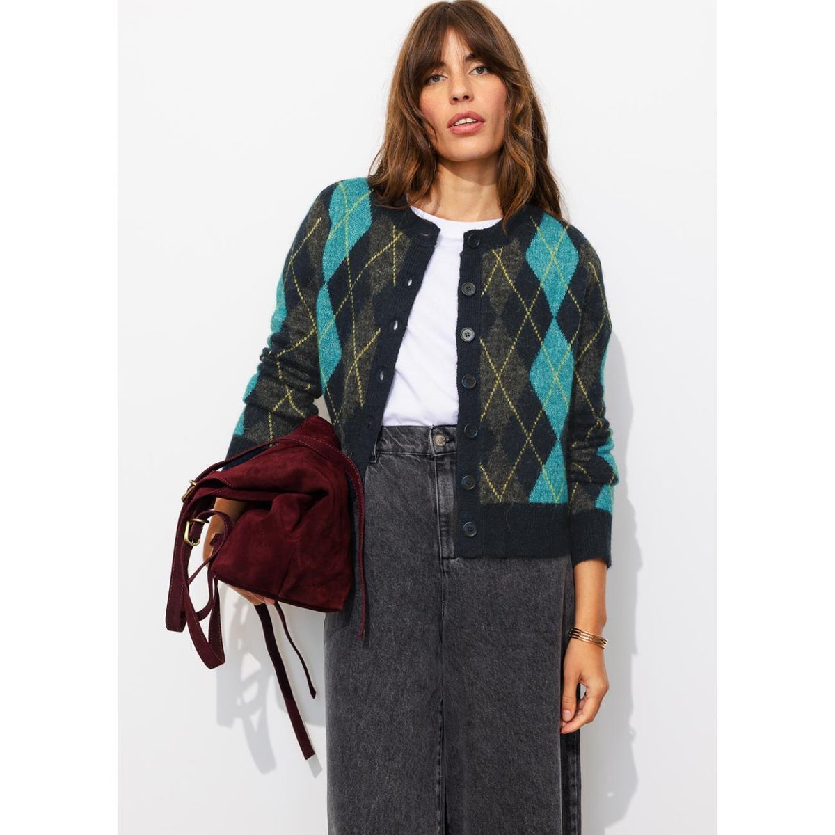 Cardigan à carreaux argyll, PROMOD