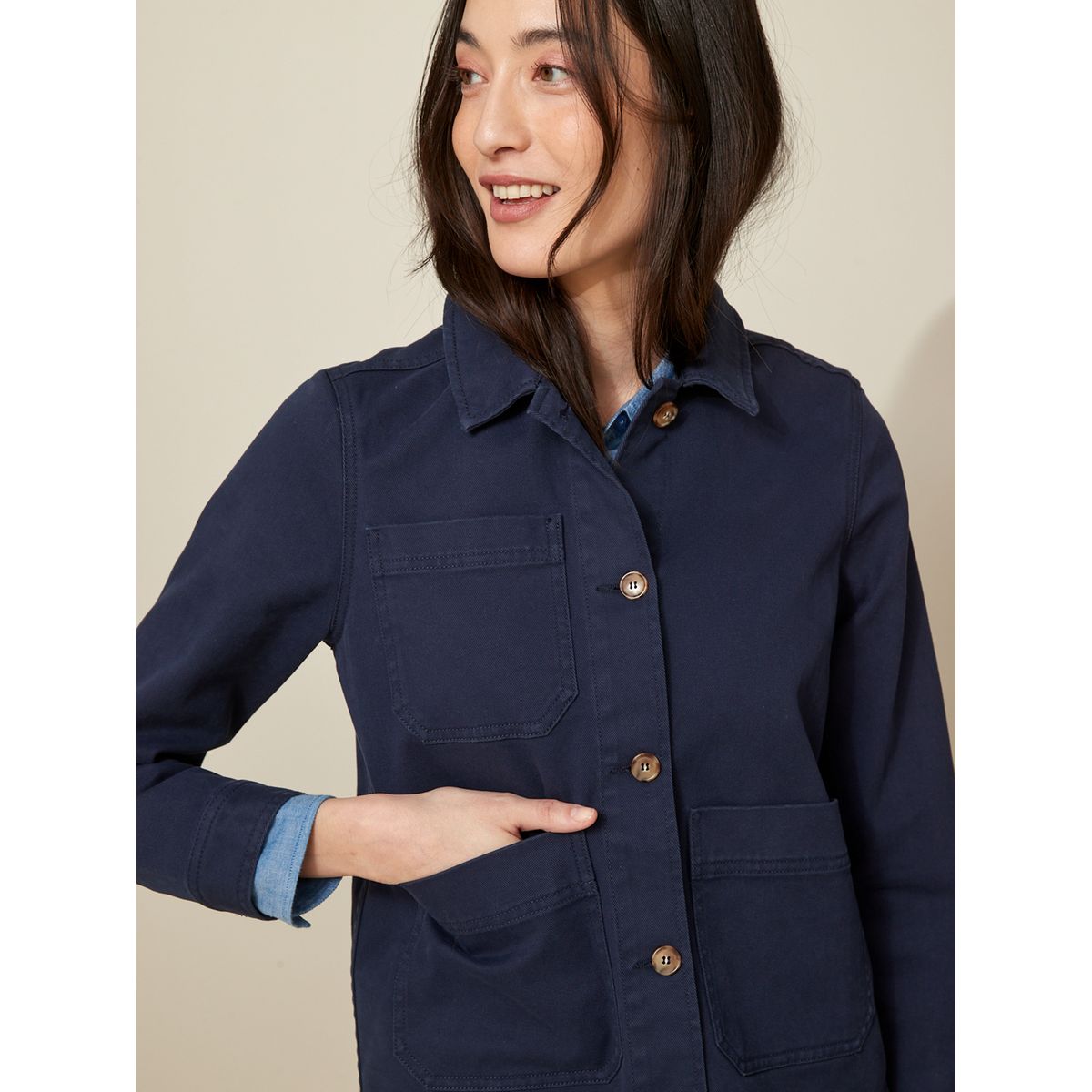 Veste homme ajustée coton stretch Cyrillus en bleu pour vêtements