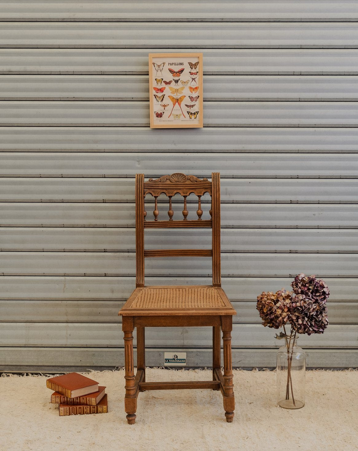 Chaise en bois et cannage Claude N°1655 - Bon état, DEBONGOUT