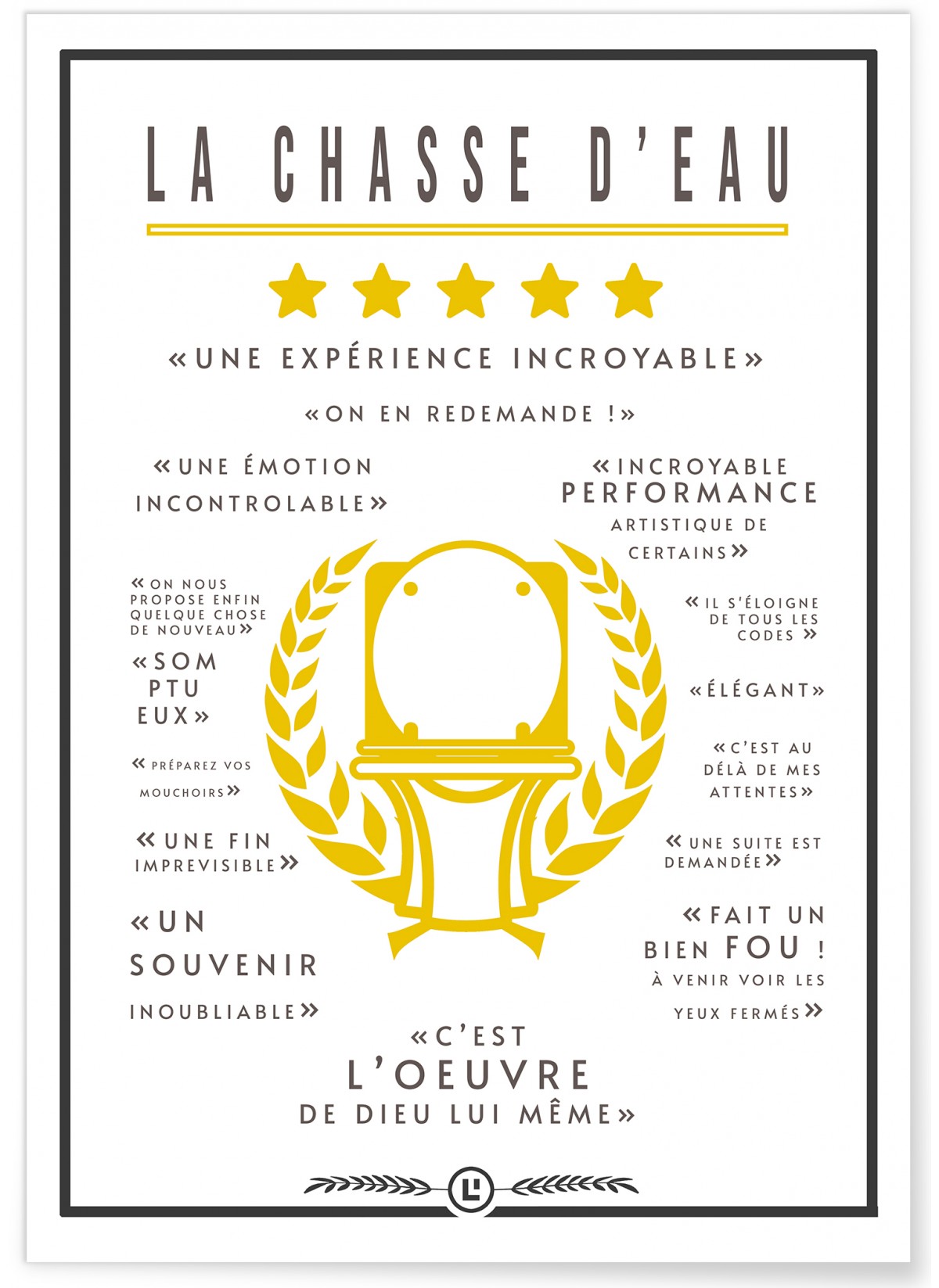 Affiche Toilettes : 'La Chasse d'Eau', L'AFFICHERIE