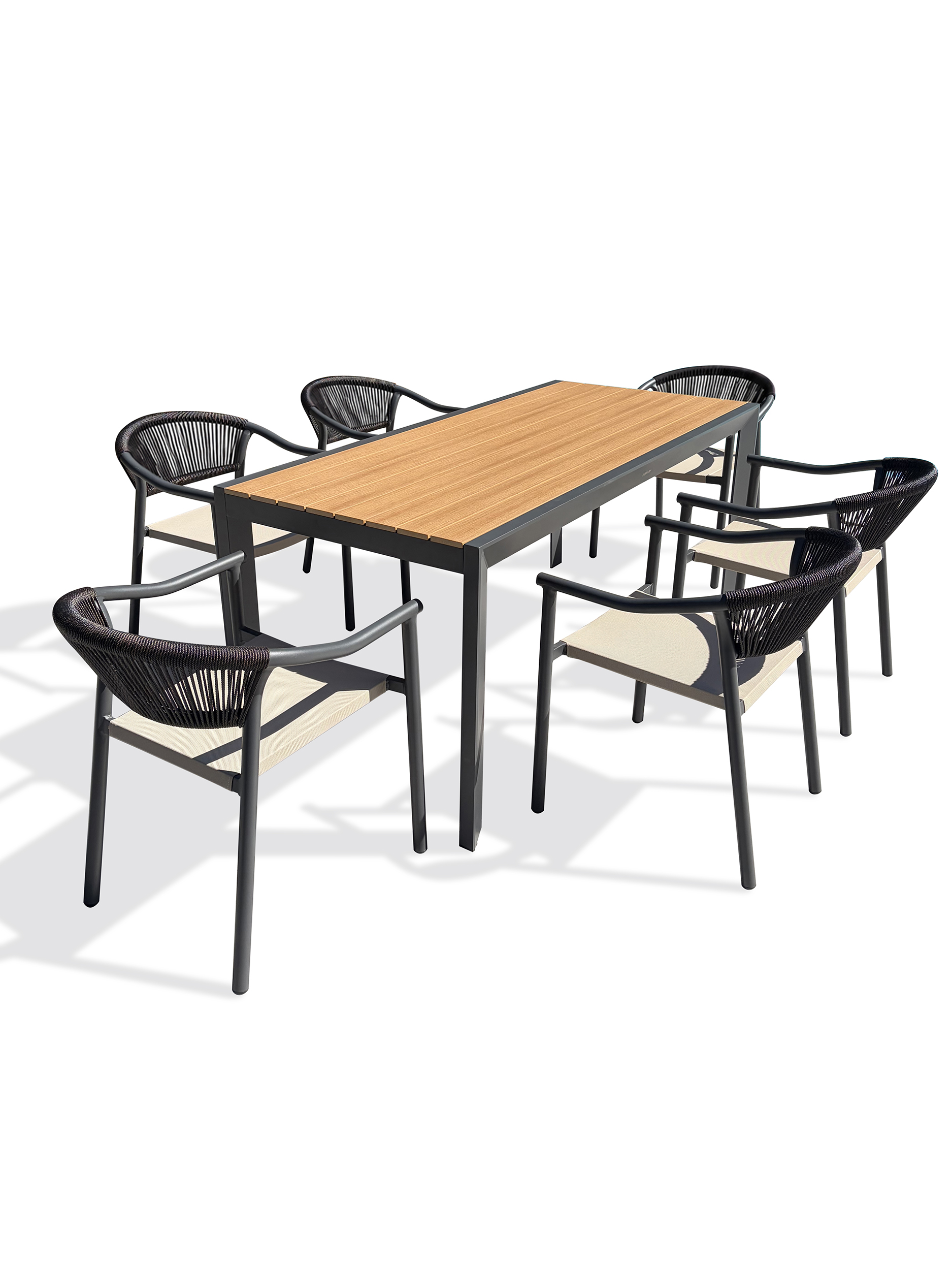 Ensemble repas de jardin en aluminium TONGA, DCB GARDEN