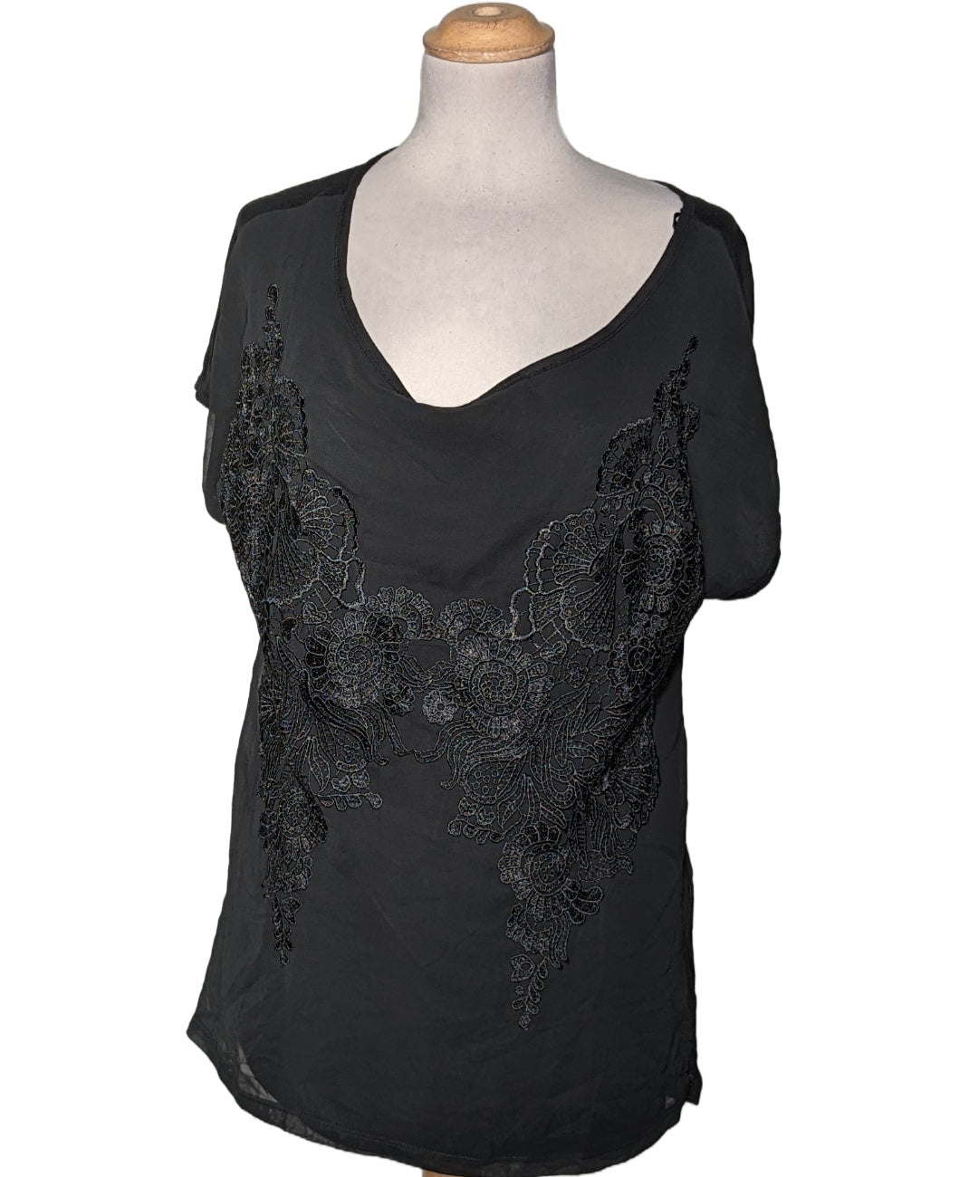 Haut Chic Femme Camaïeu - Taille 38 (M) - Vert Canard - Occasion Très Bon état