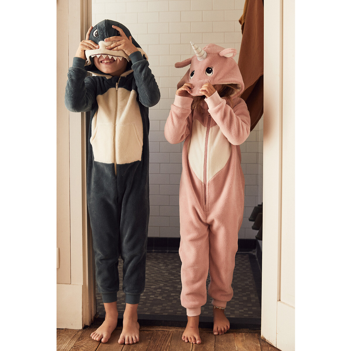 Flwydran Chemise de Nuit Pyjama pour Fille 3-13ans Robe de Nuit à Manches Longues en Dentelle en Coton pour Enfant 