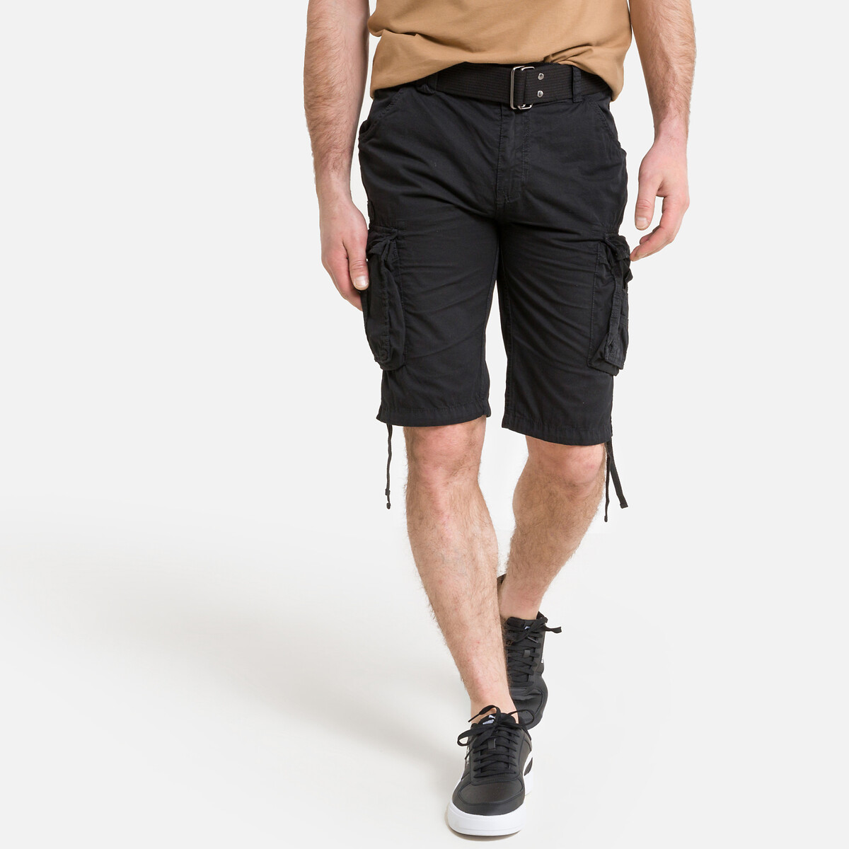 Image of Tr Ranger 30 Cotton Bermuda Shorts with Belt