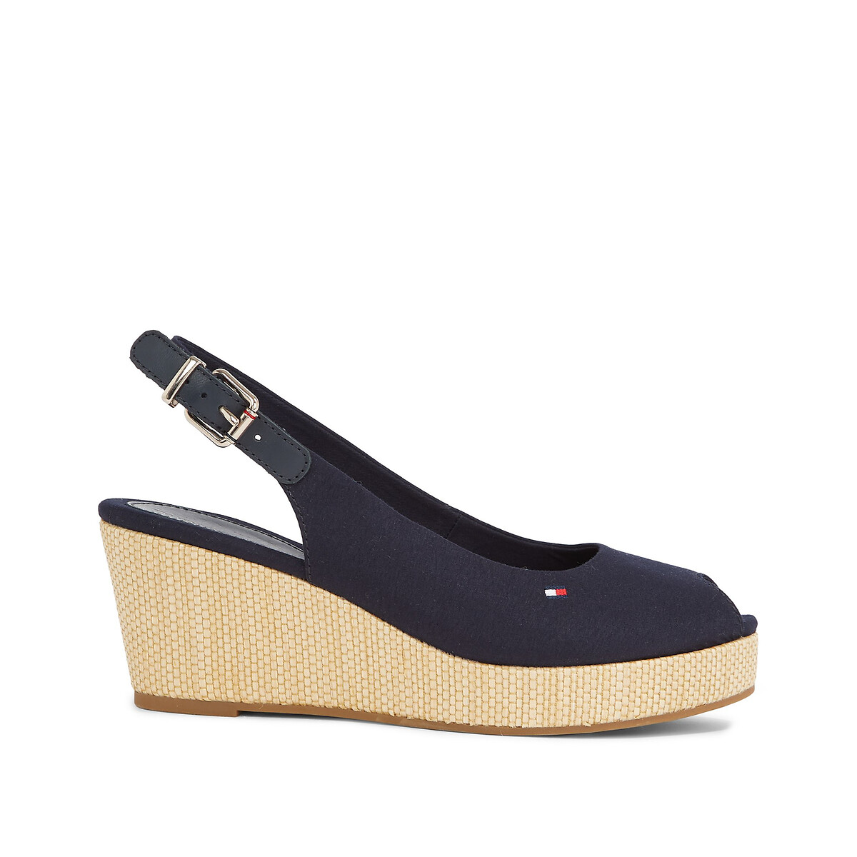 Iconic elba sling sandals in leather with wedge heel Tommy Hilfiger La Redoute