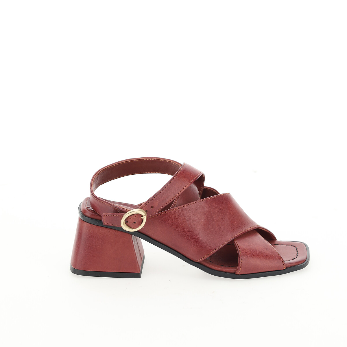 Image of Leather Square Toe Sandals