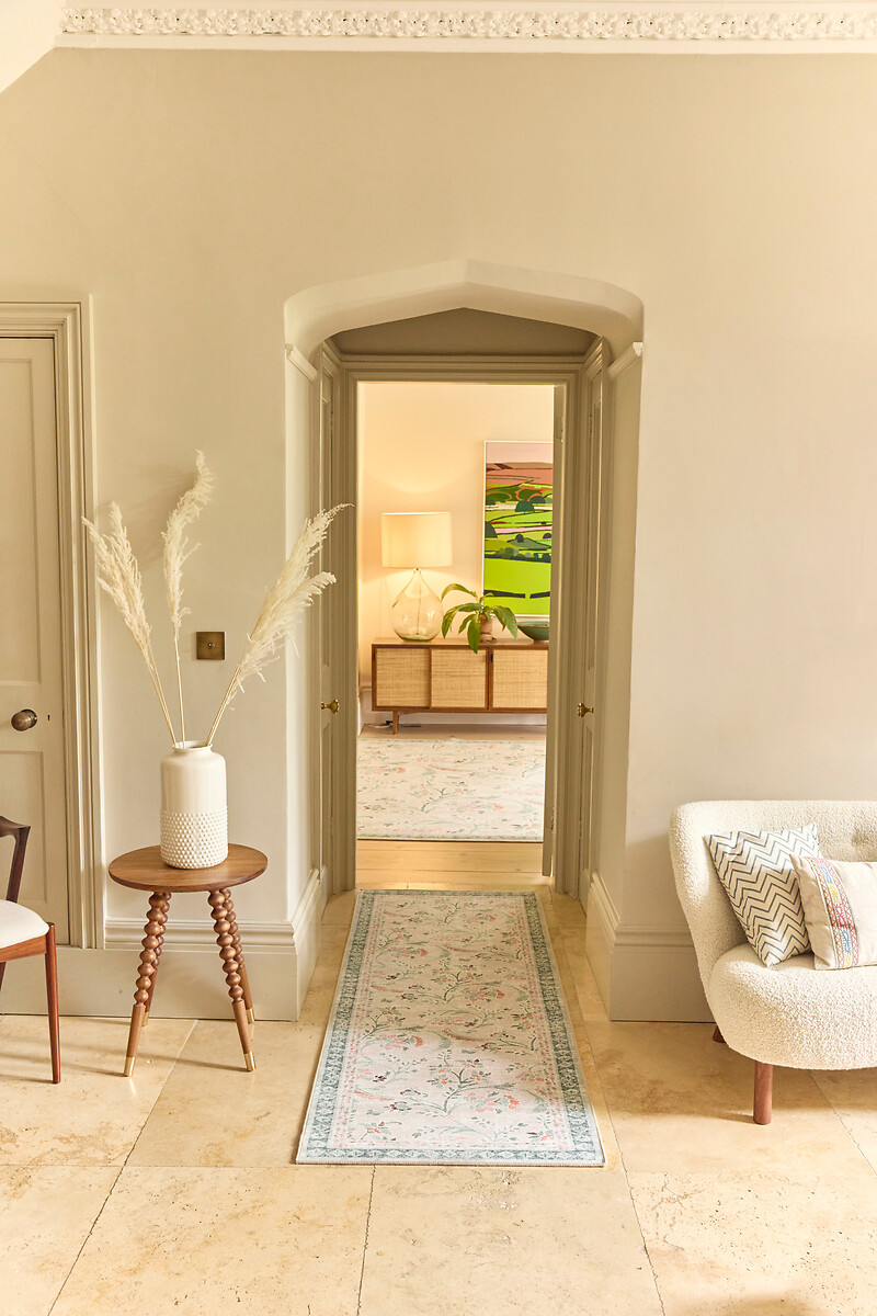 English Floral Eco-Washable Runner Rug, HUG RUG