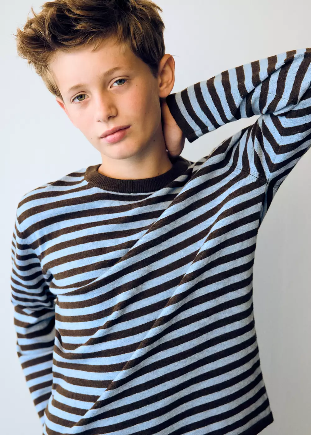 Pull en maille fine à rayures, MANGO KIDS
