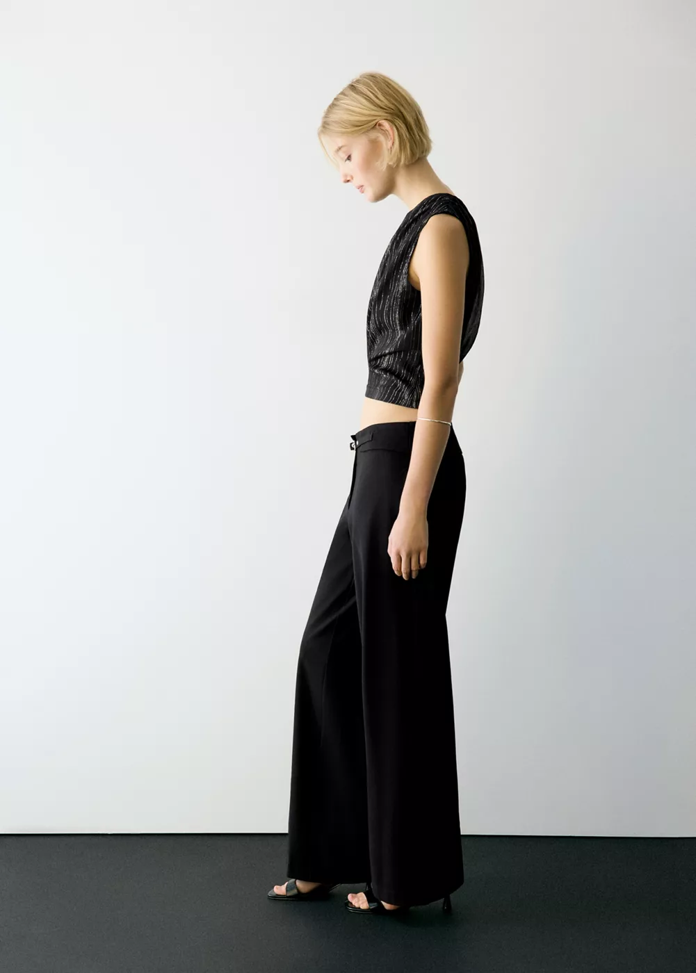 Pantalon droit avec ceinture, MANGO TEEN