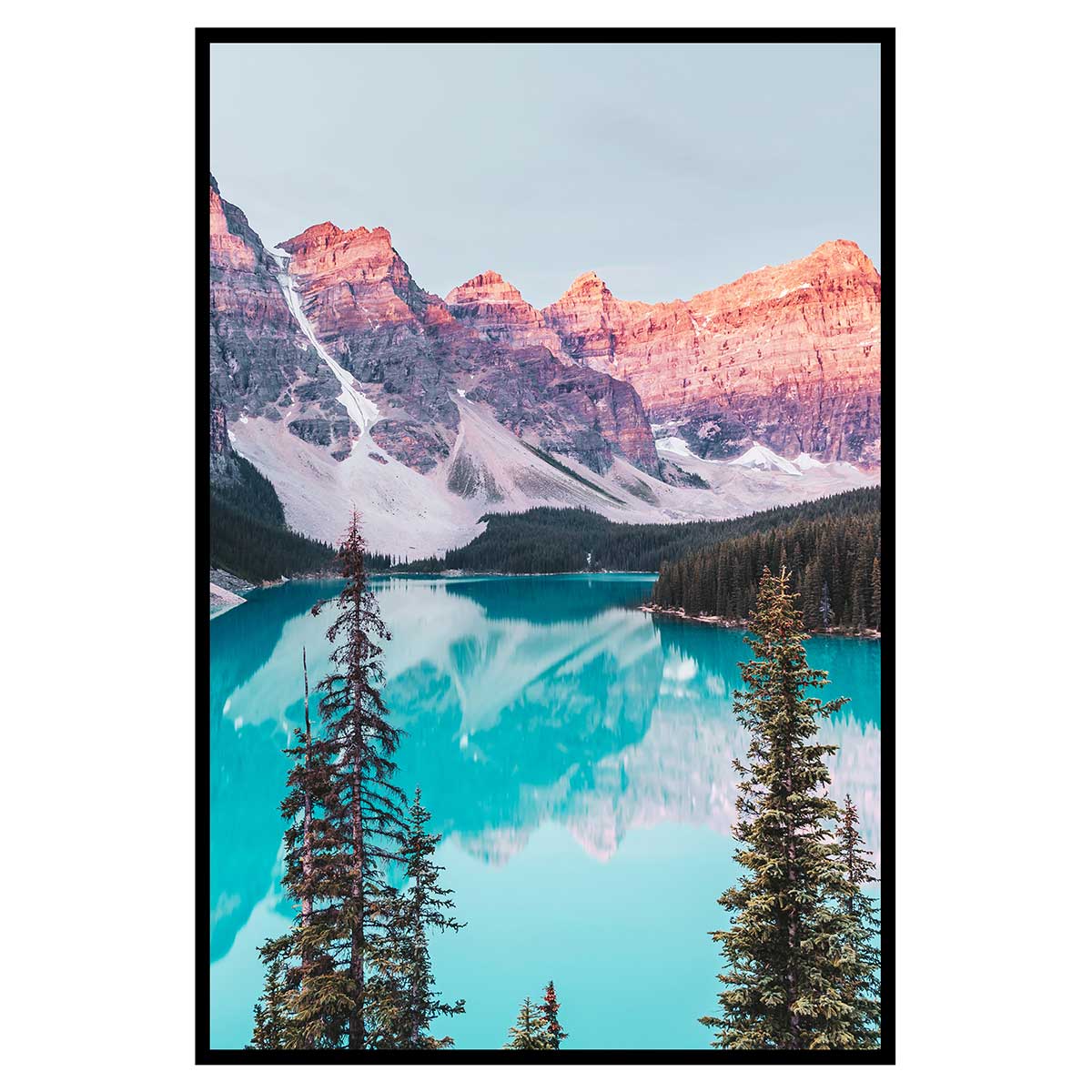 Affiche encadrée lac et montagne aux couleurs d’automne, HEXOA