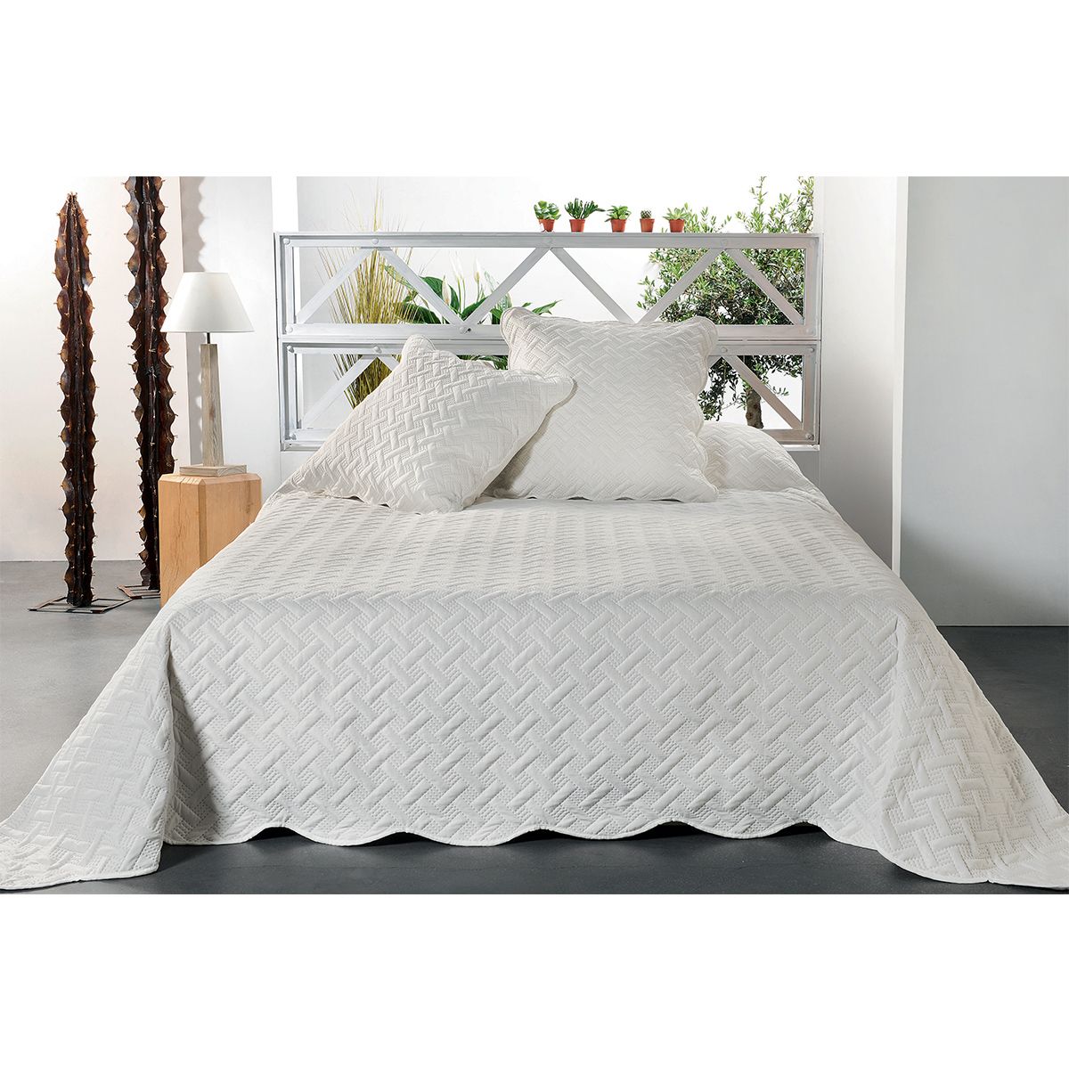 Linder Jeté De Lit Calisson 250x260cm - Couvre-Lit Patchwork Rouille, Style Contemporain