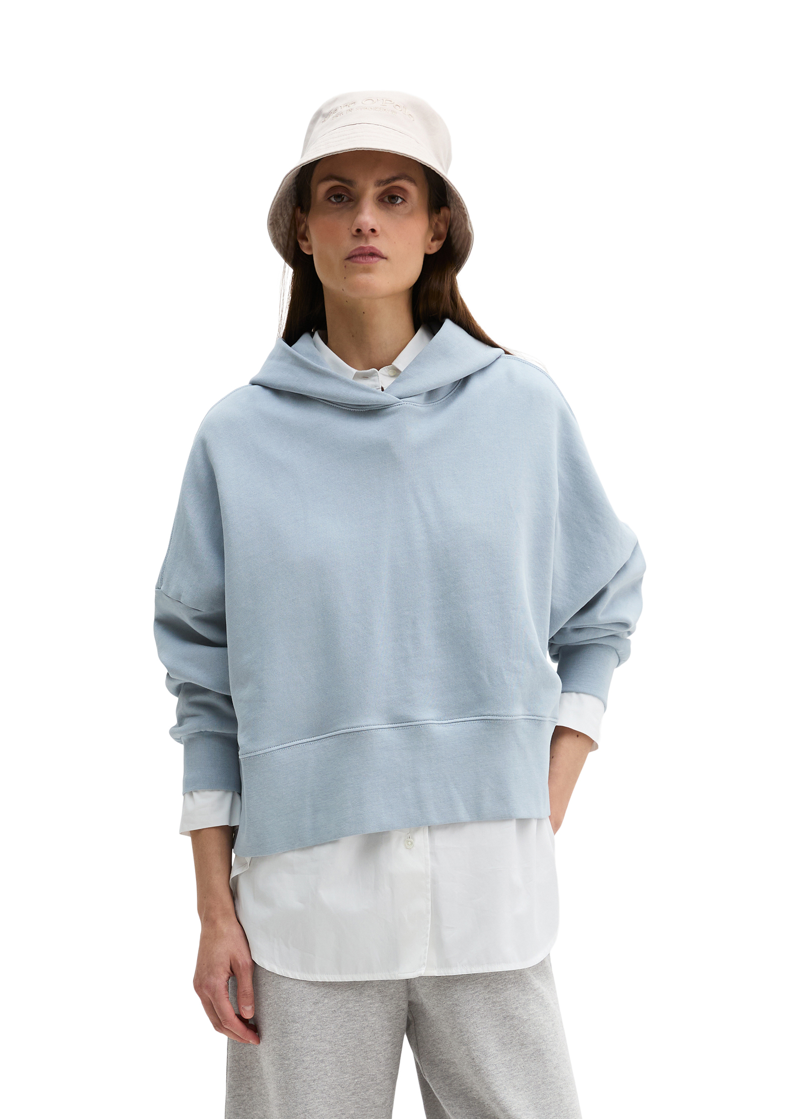 Hoodie relaxed garment-dyed avec du coton recyclé, MARC O'POLO