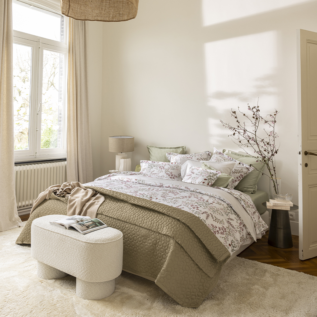 Housse de couette imprimée en satin de coton bio, TOURBILLON, ALEXANDRE TURPAULT