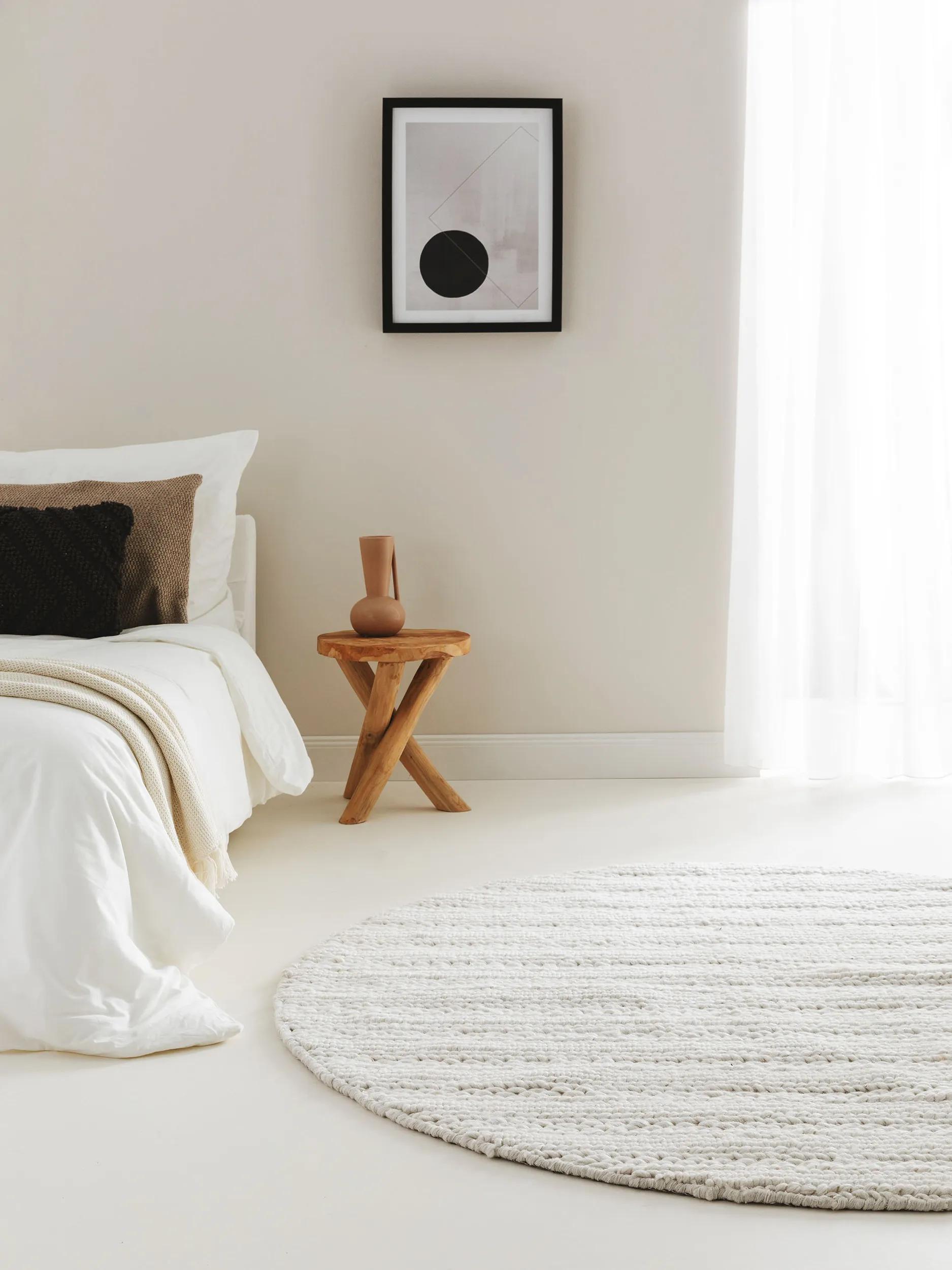Tapis rond en laine tissé main DINA, BENUTA 