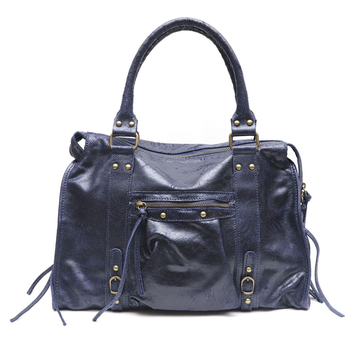 Sac a main cuir bleu marine hot sale