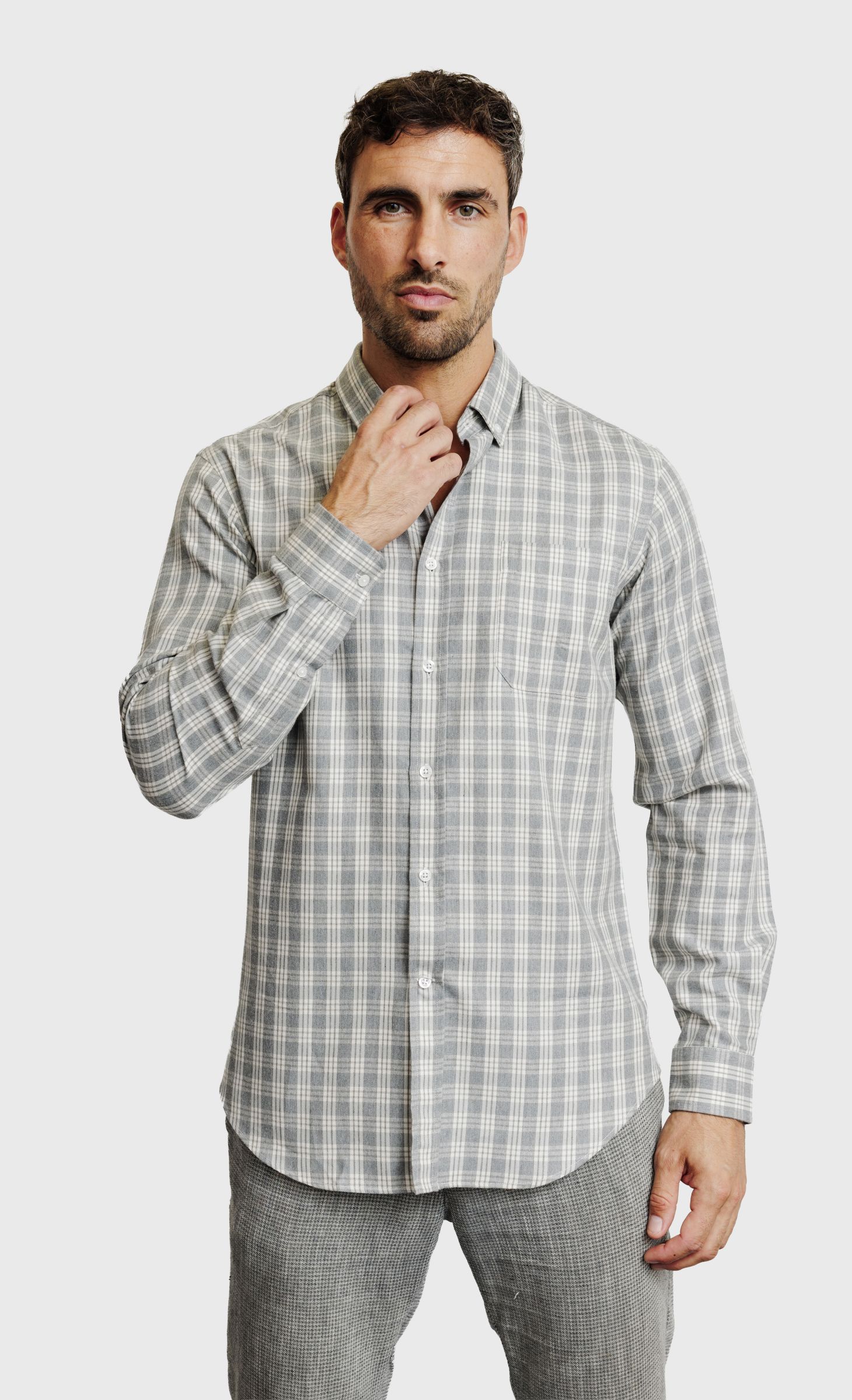 Chemise Regular fit à carreaux en flanelle e, ACROSS