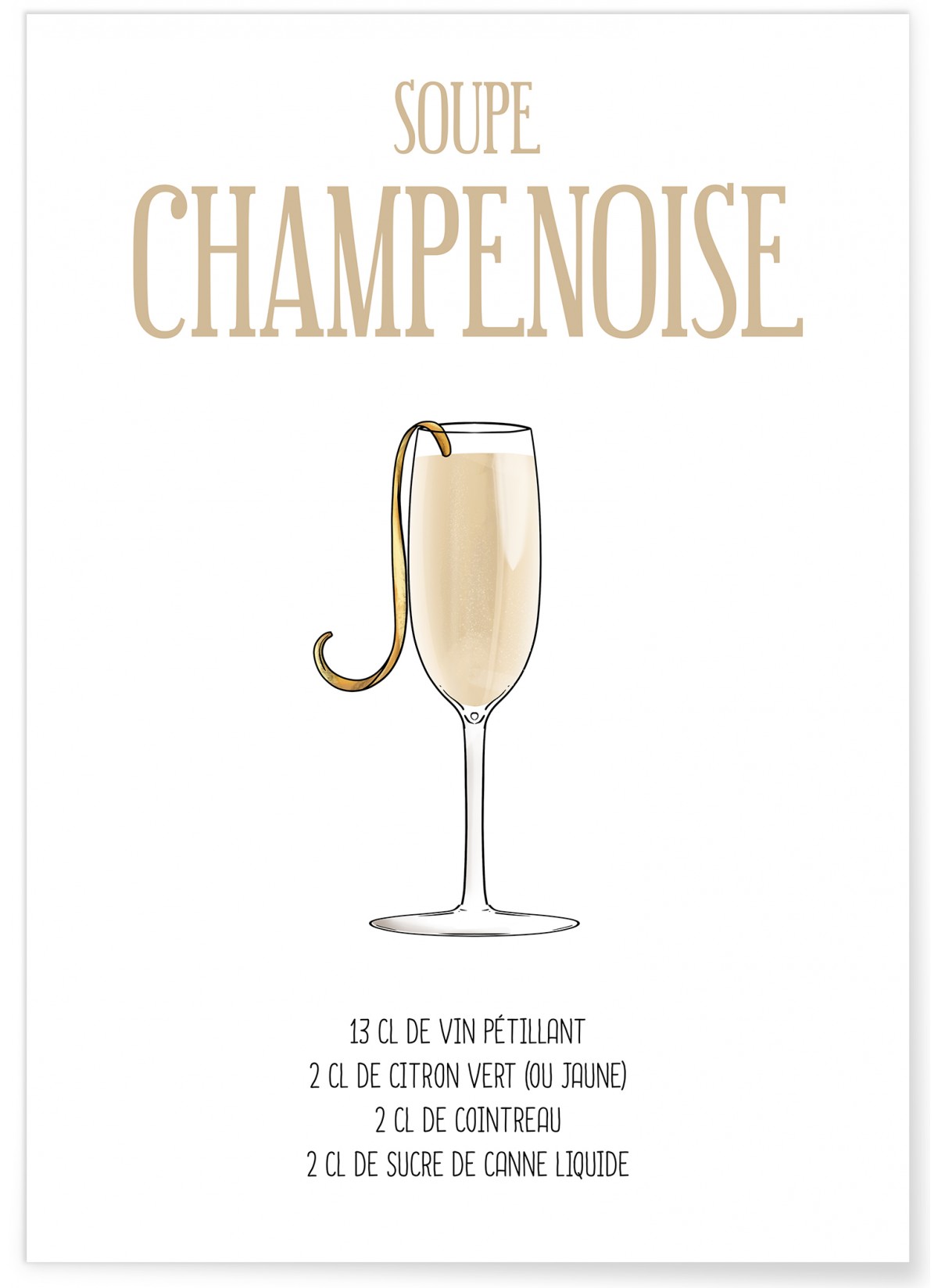 Affiche Cocktail Soupe Champenoise, L'AFFICHERIE