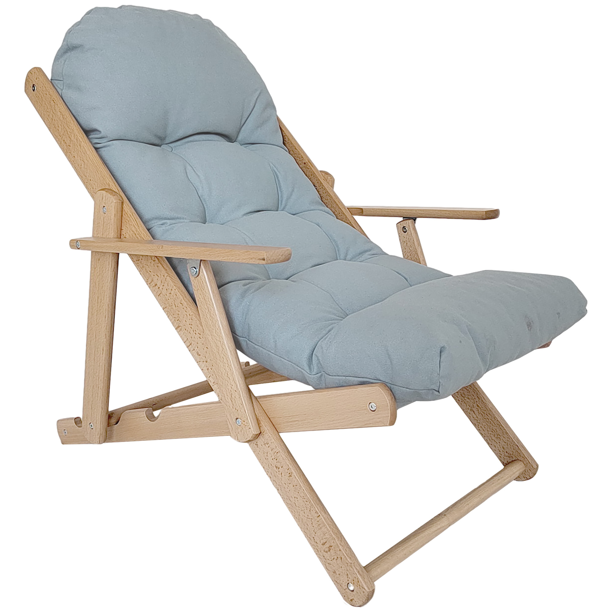 Accent Chair bois de hêtre Gris, HOMCOM