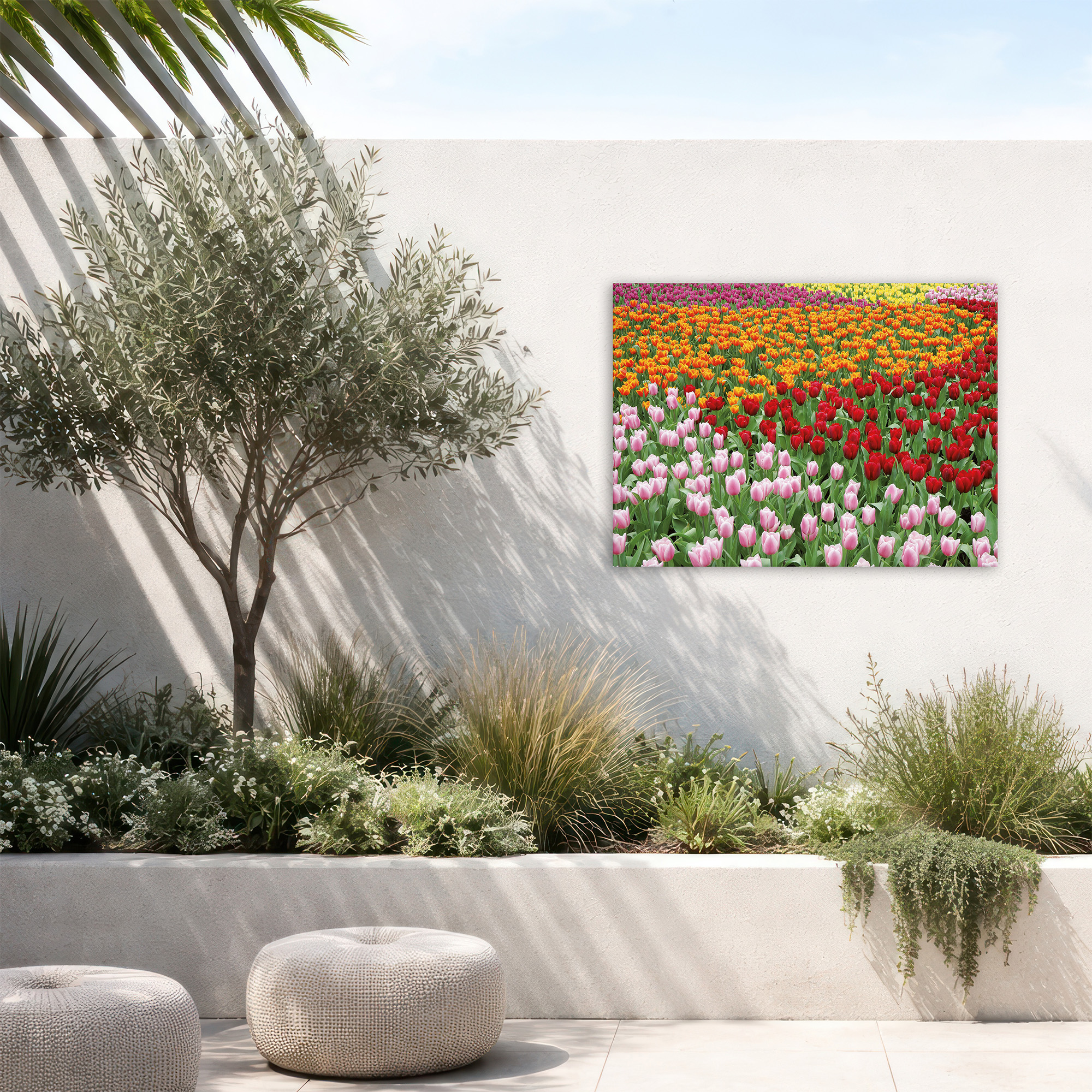Tableau de jardin Champs de fleurs de Tulipes, ART FOR THE HOME