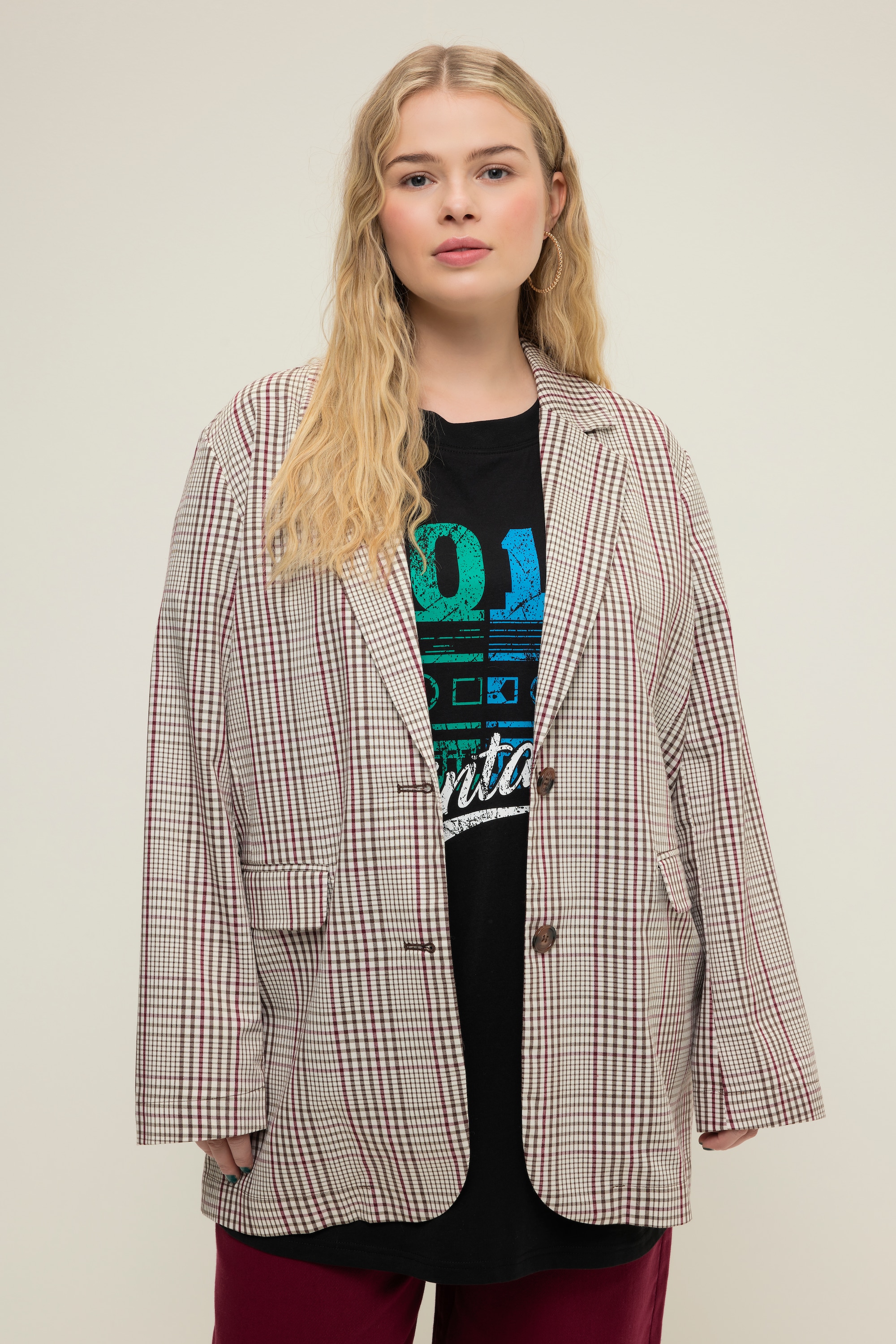 Blazer oversized, carreaux, col à revers, STUDIO UNTOLD