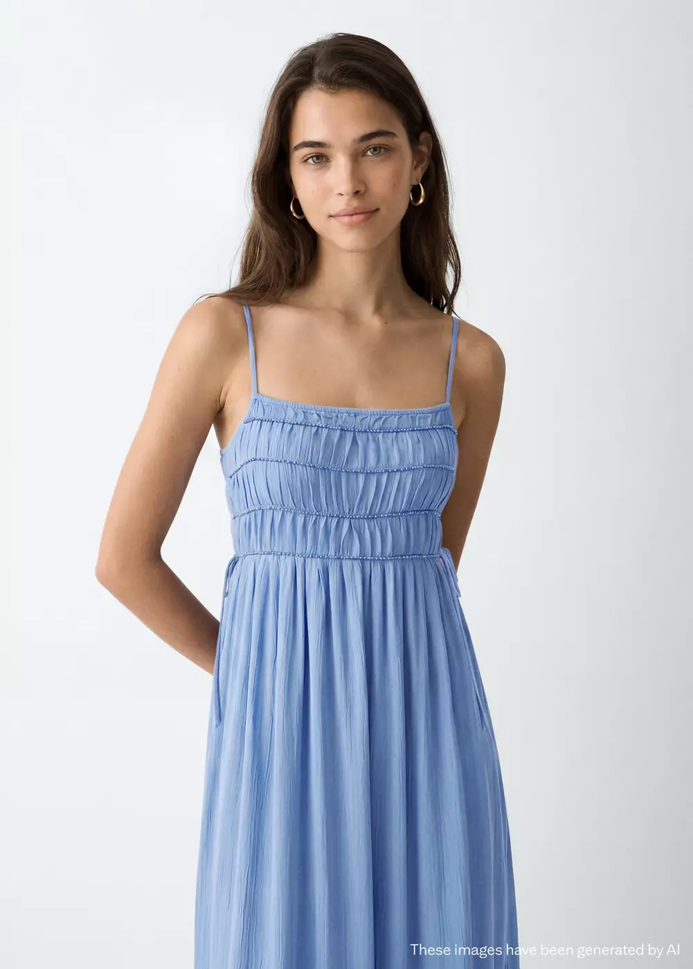 Robe longue détail perles, MANGO TEEN