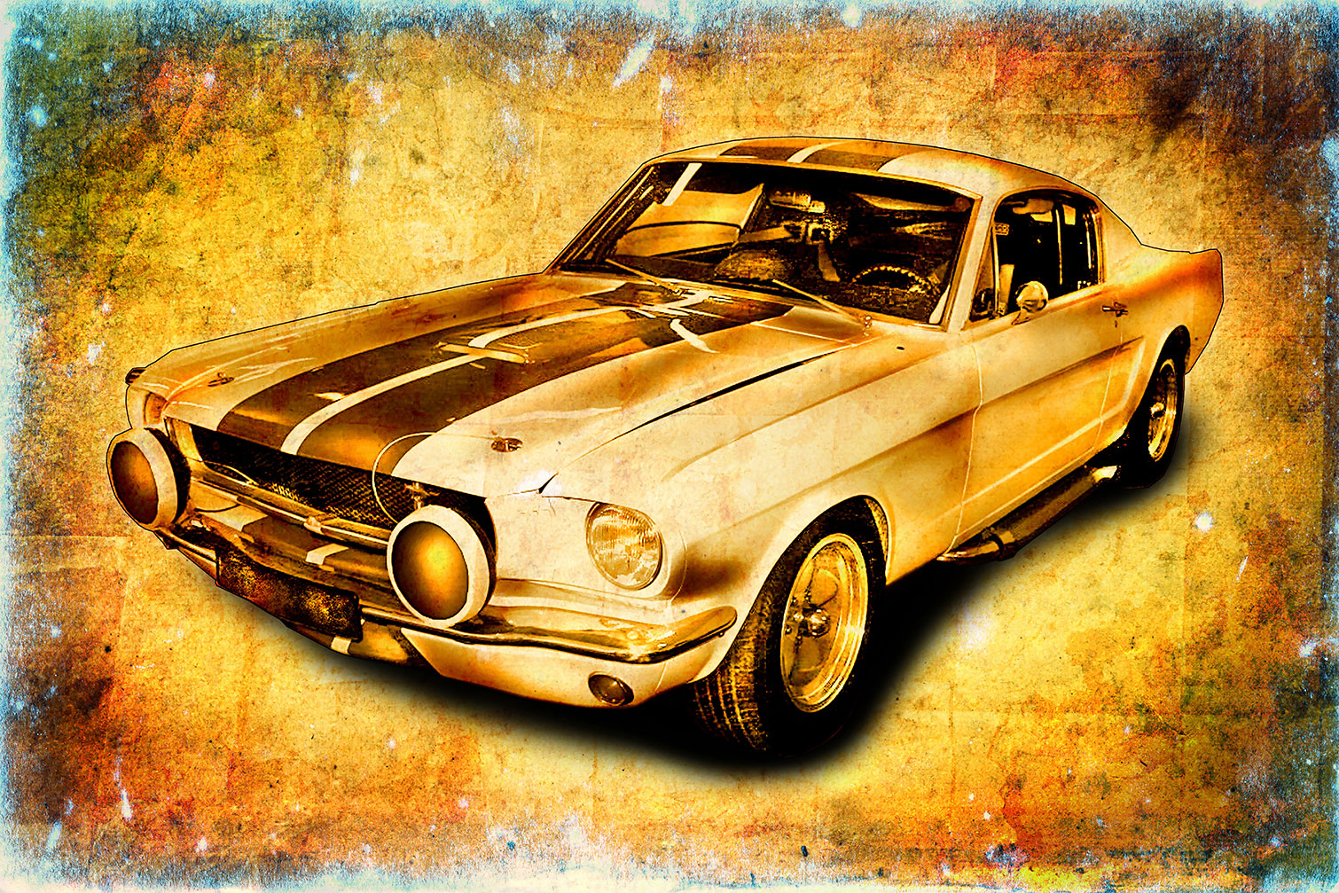 Tableau moderne mustang, HEXOA