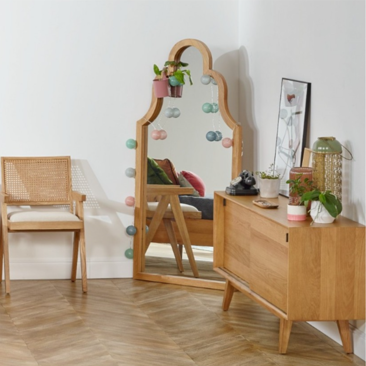 Miroir 165x80 cadre en chêne MANOSQUE, ROBIN DES BOIS