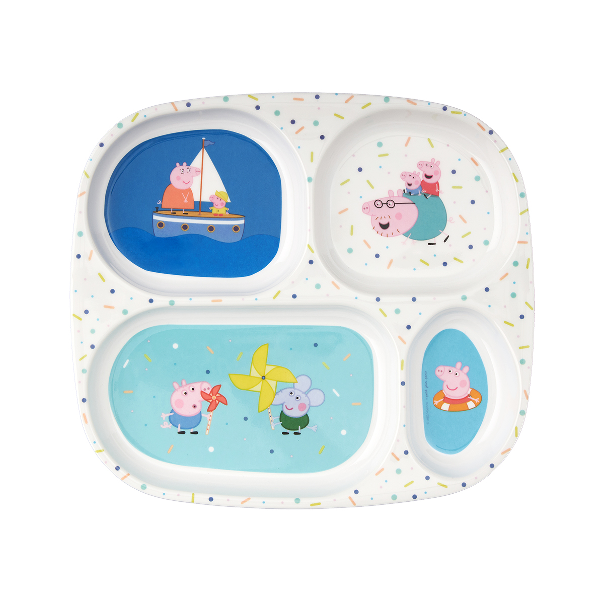 Plateau à 4 compartiments PEPPA PIG, PETIT JOUR