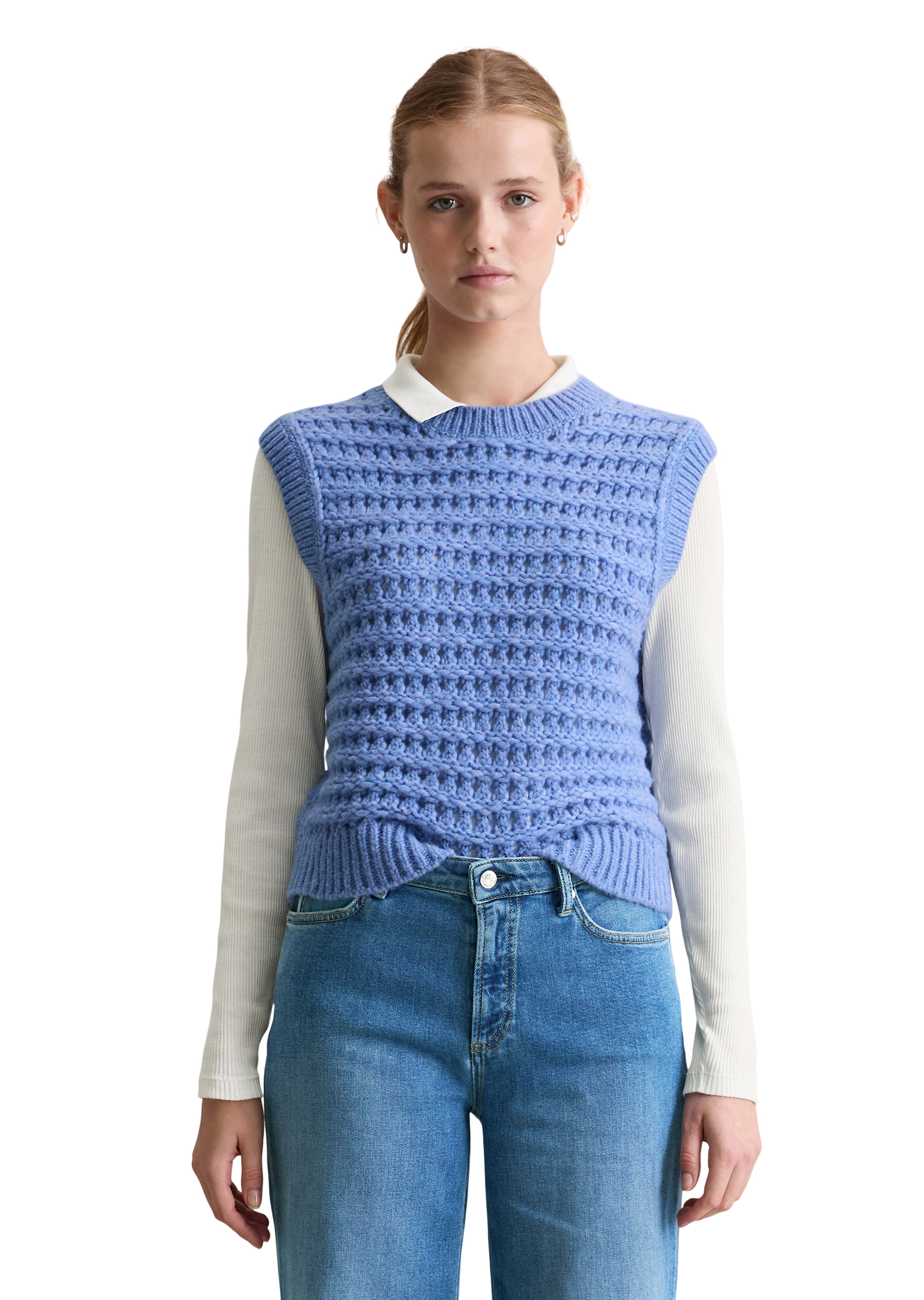 Pull-over régulier en doux mélange de laine vierge, MARC O’POLO DENIM