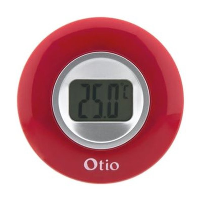 Thermomètre intérieur à écran lcd rouge ø77 mm coloris unique Otio
