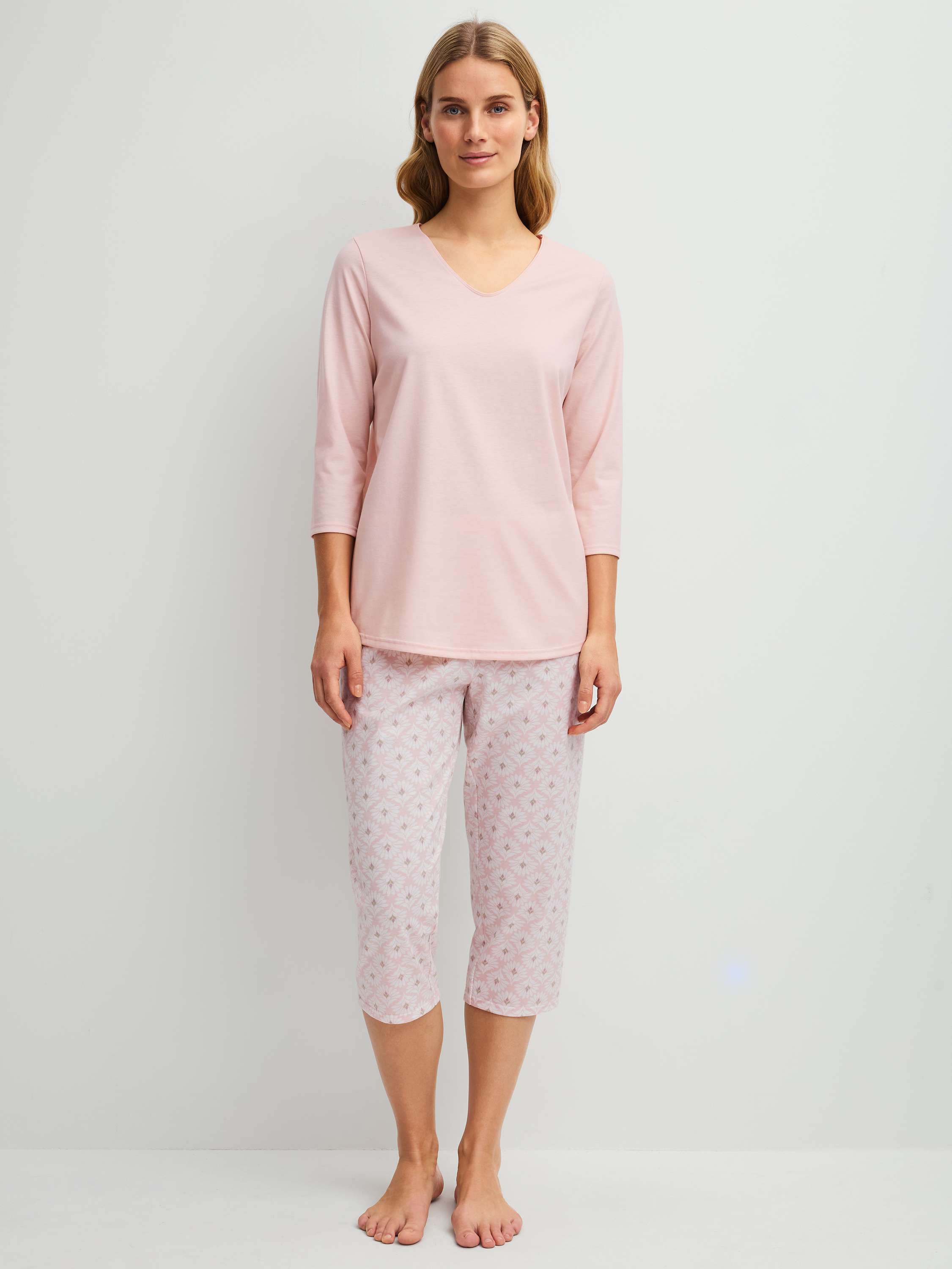 Pyjama capri manches 3/4 Coton BLOOMING NIGHTS, CALIDA