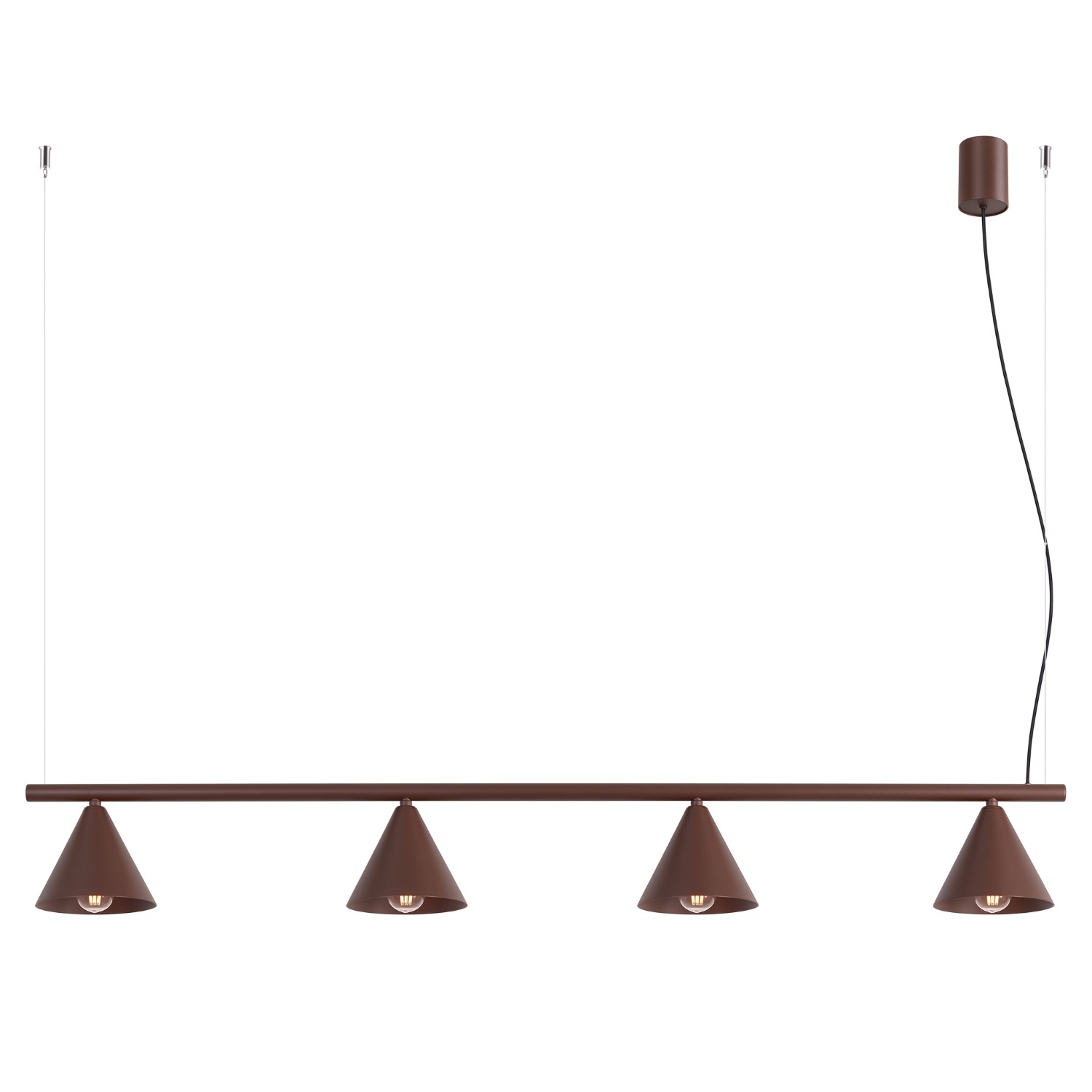Lustre Acier Brun E14 4 Nox, EDEN