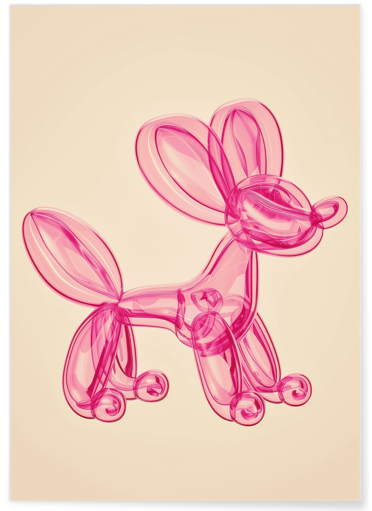 Affiche Ballon Chien Rose, L'AFFICHERIE