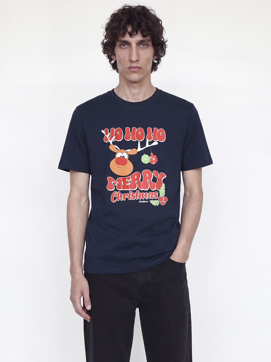 T-shirt manches courtes, col rond, XMAS, JACK & JONES