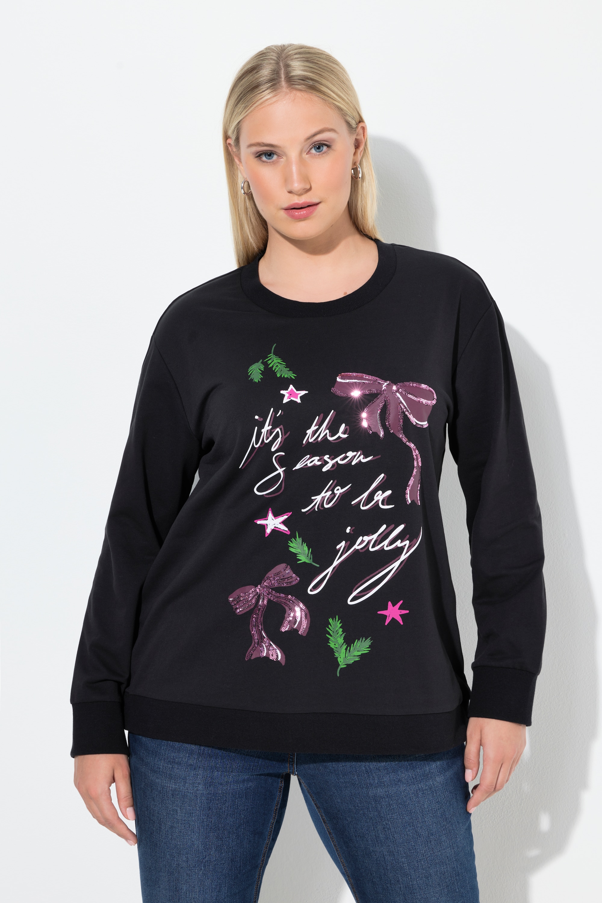 Sweat-shirt de Noël avec nœud, ULLA POPKEN