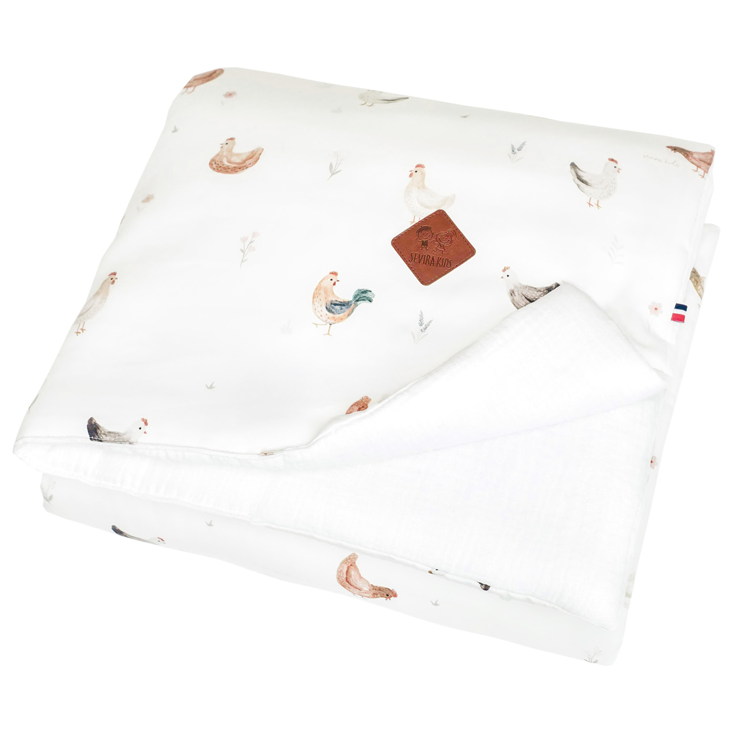 Couverture réversible en satin de coton GALLINA, SEVIRA KIDS
