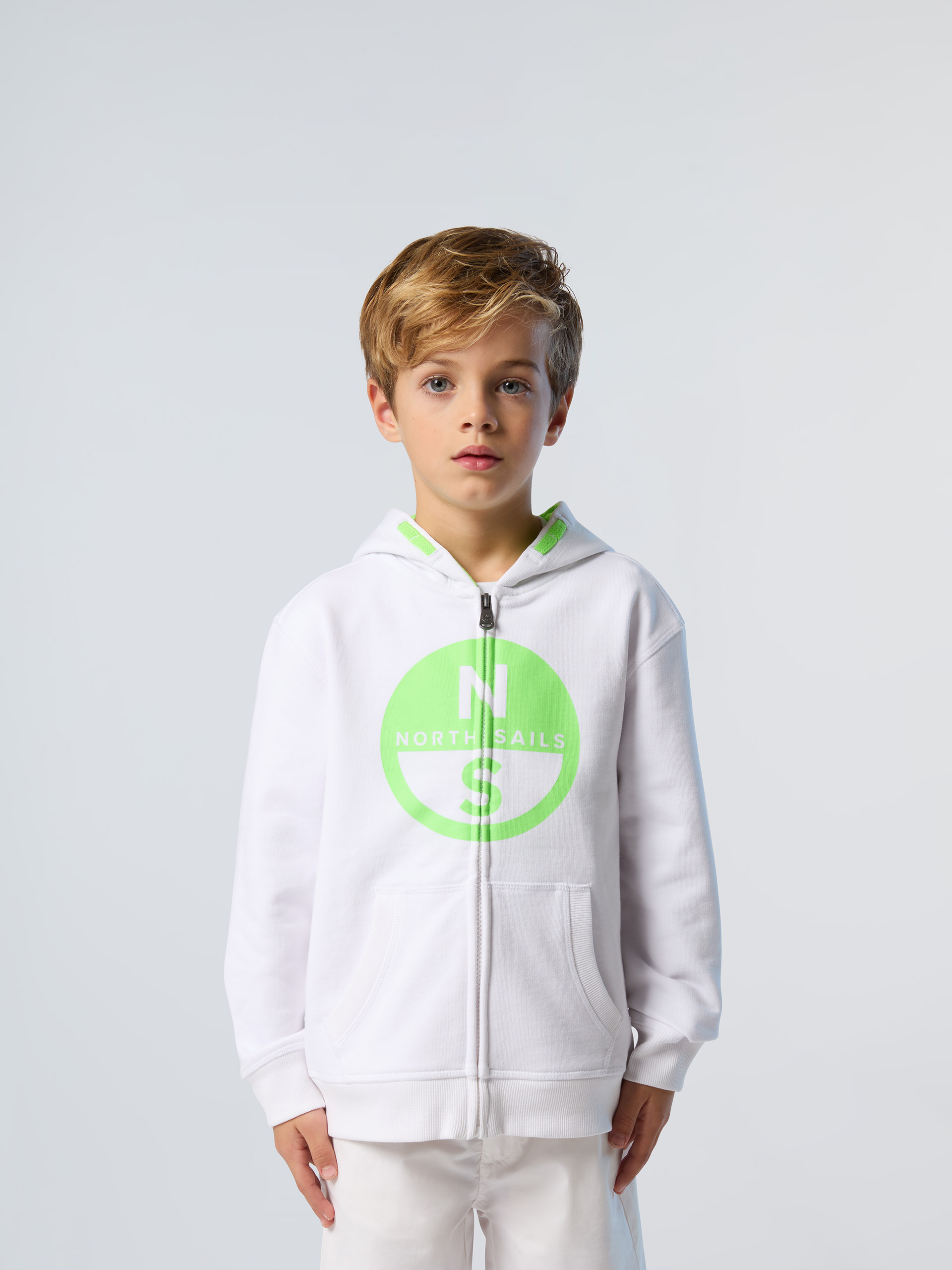 Sweat à capuche zippé avec maxi logo, NORTH SAILS