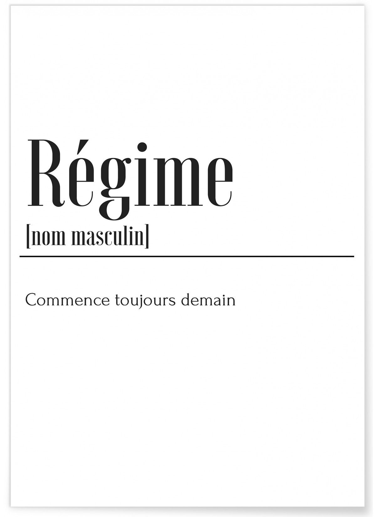 Affiche Définition Régime, L'AFFICHERIE