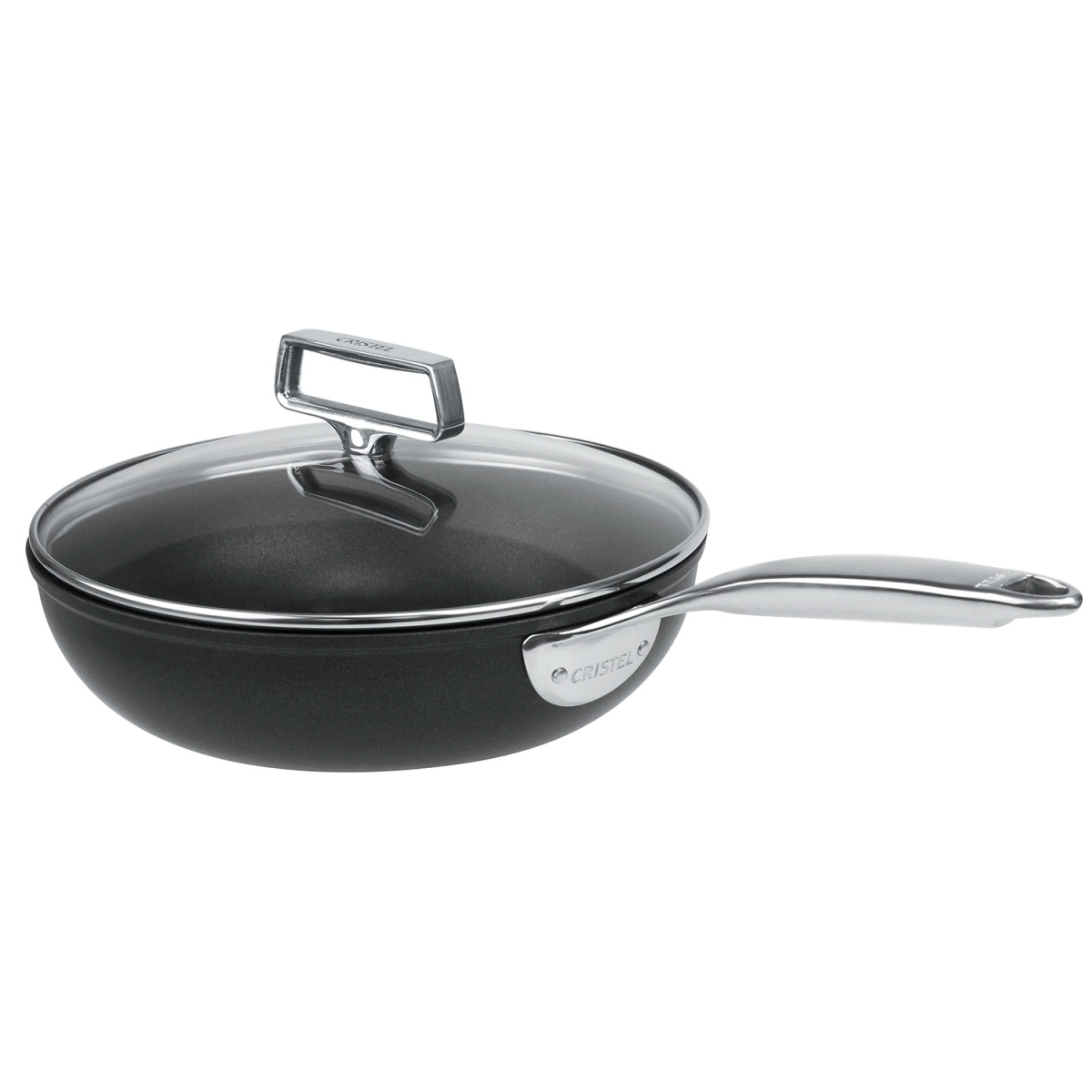Sauteuse antiadhésive en aluminium poignée inox + couvercle CASTEL'PRO, CRISTEL