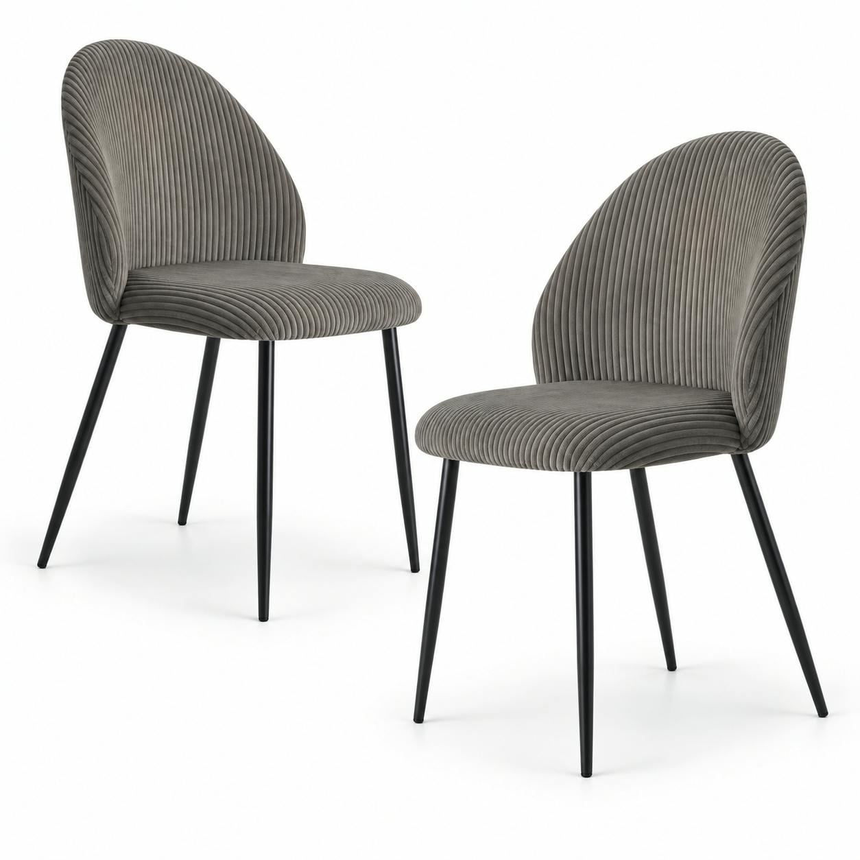 Chaise en tissu côtelé (lot de 2) IENA, PIER IMPORT